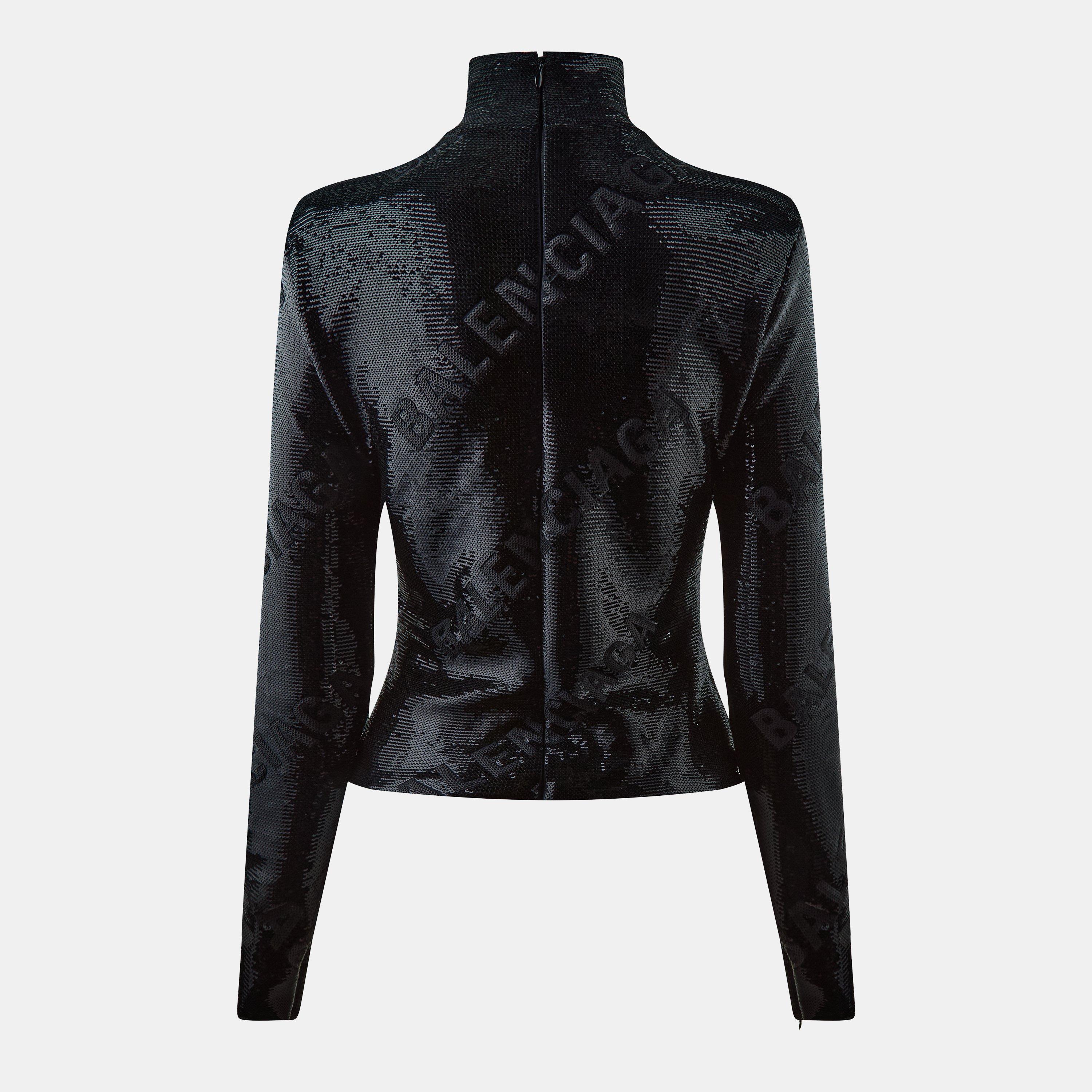 Black/Black Mat - Balenciaga - Women's Long-Sleeve Shirt - 2