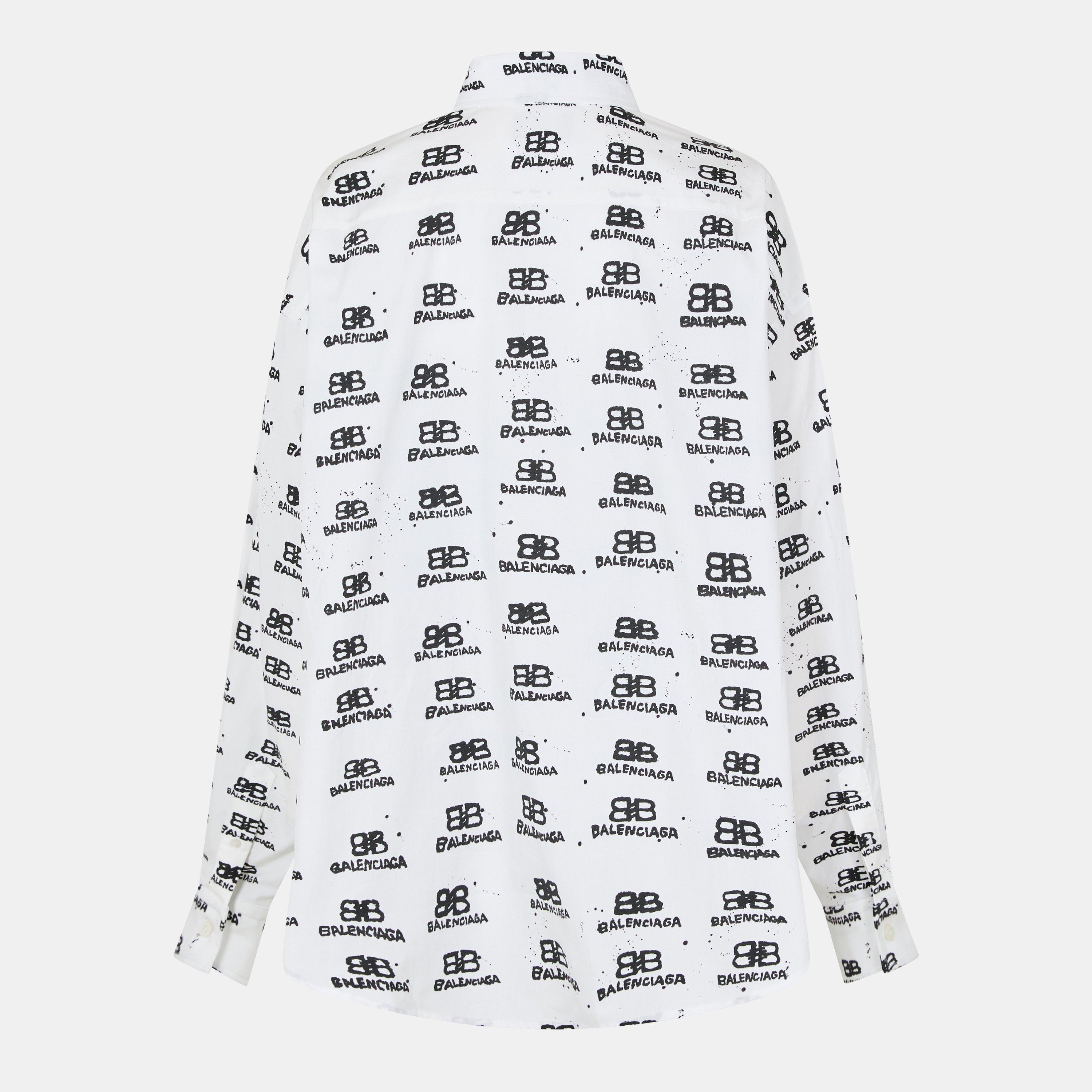 White/Black - Balenciaga - Women's Long-Sleeve Shirt - 2