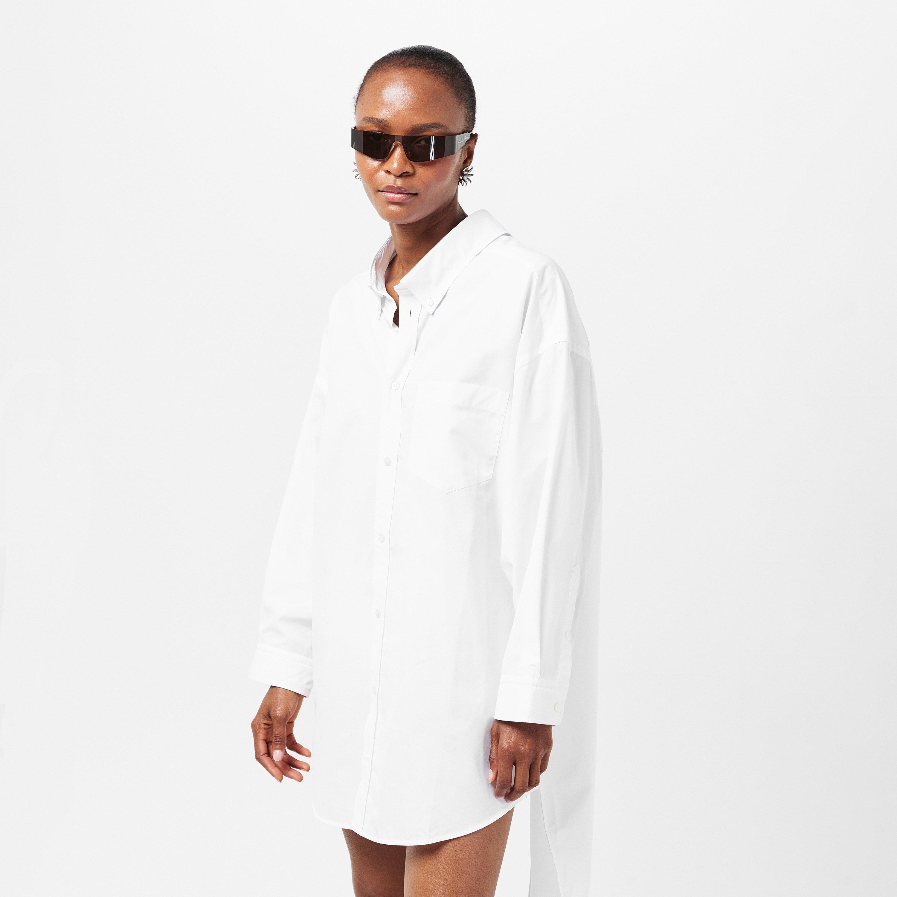 White - Balenciaga - Women's Plain Long-Sleeve Shirt - 3