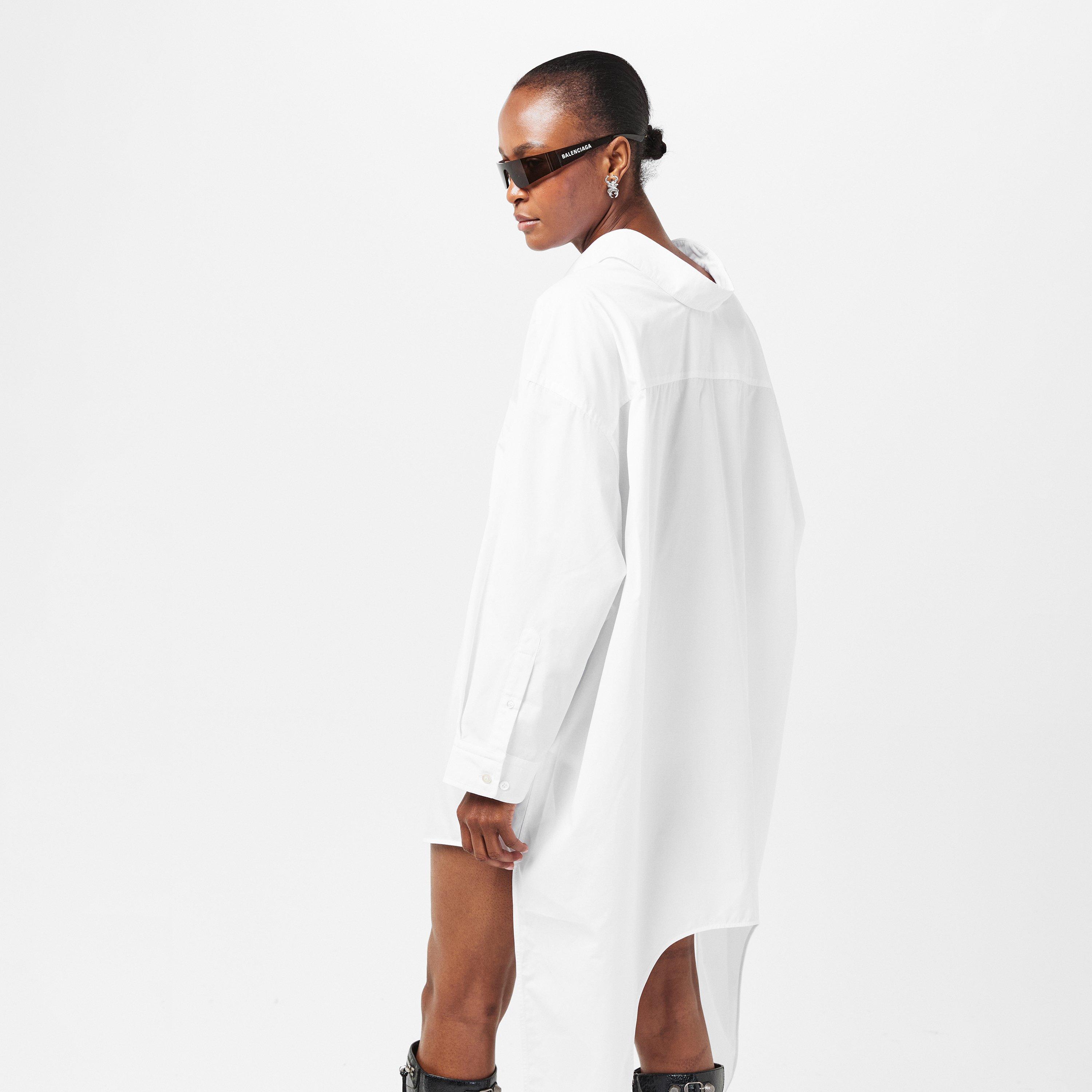 White - Balenciaga - Women's Plain Long-Sleeve Shirt - 4