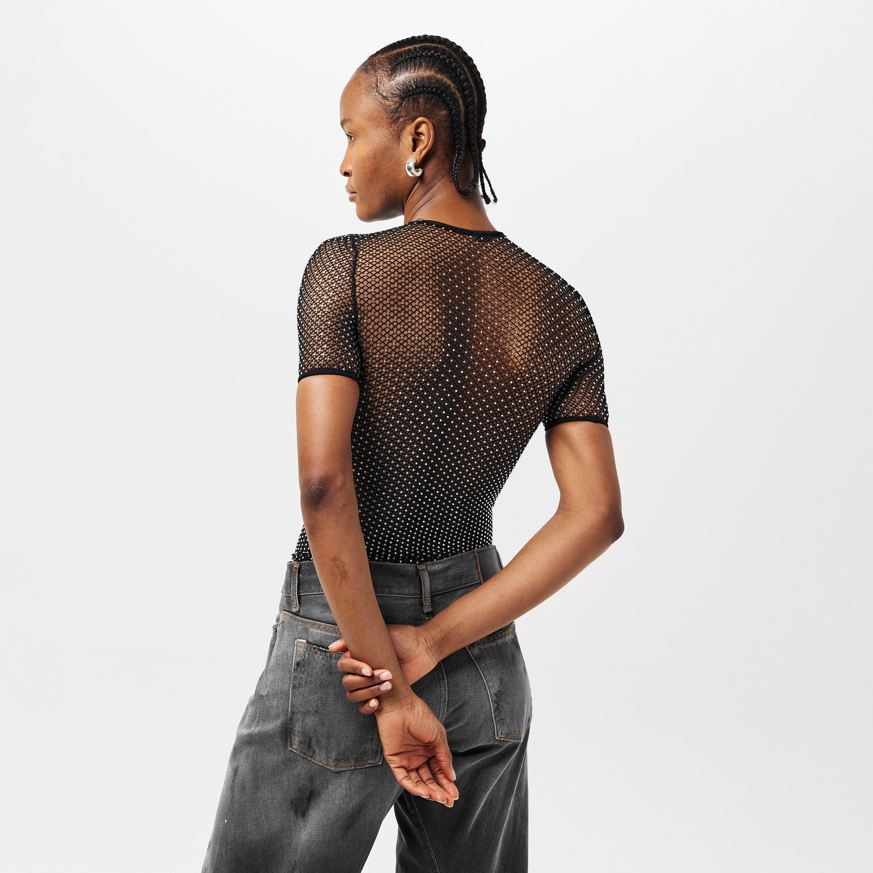 Black/Silver - Balenciaga - Women's Long-Sleeve Shirt - 4