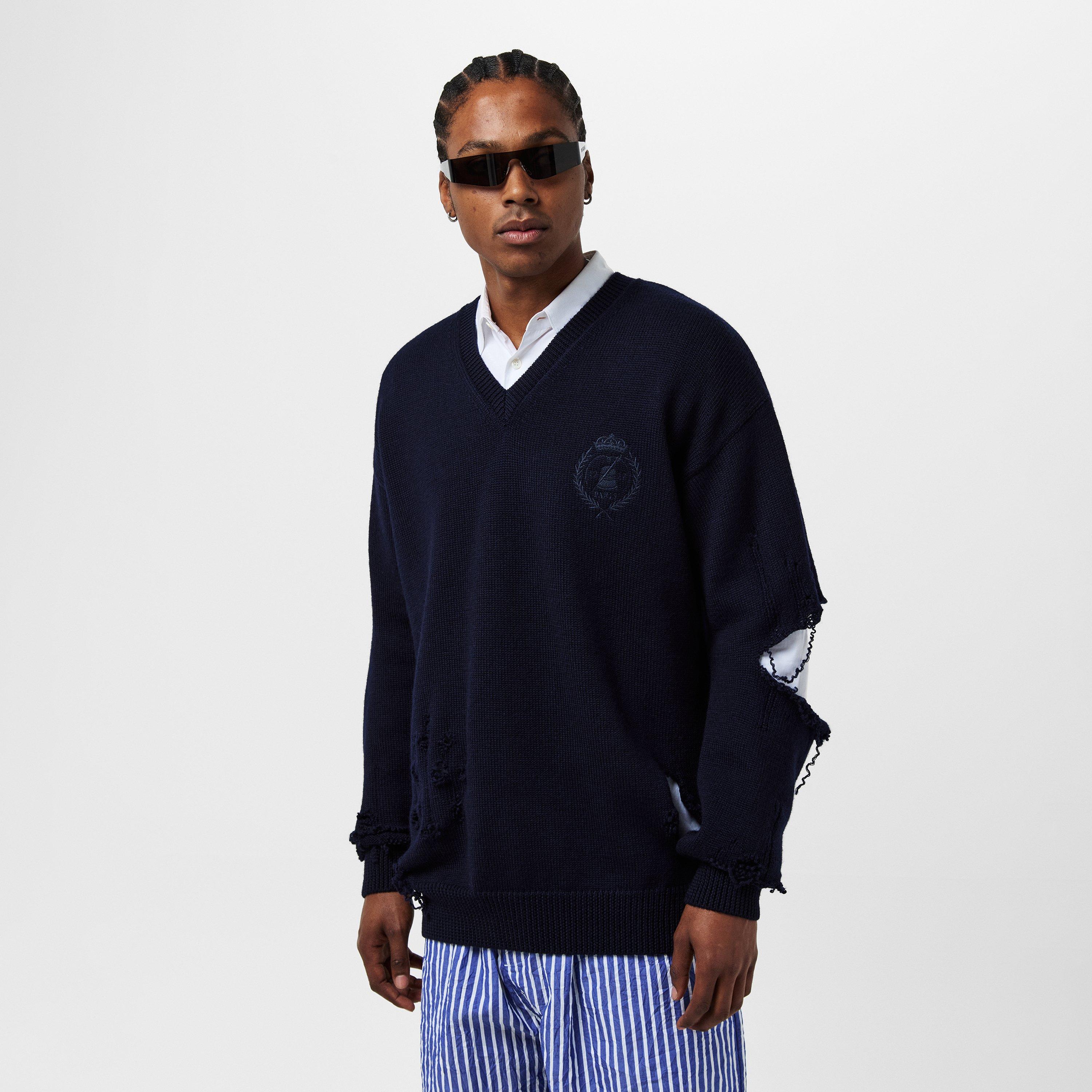 Navy W - Balenciaga - Men's Jumper - 3