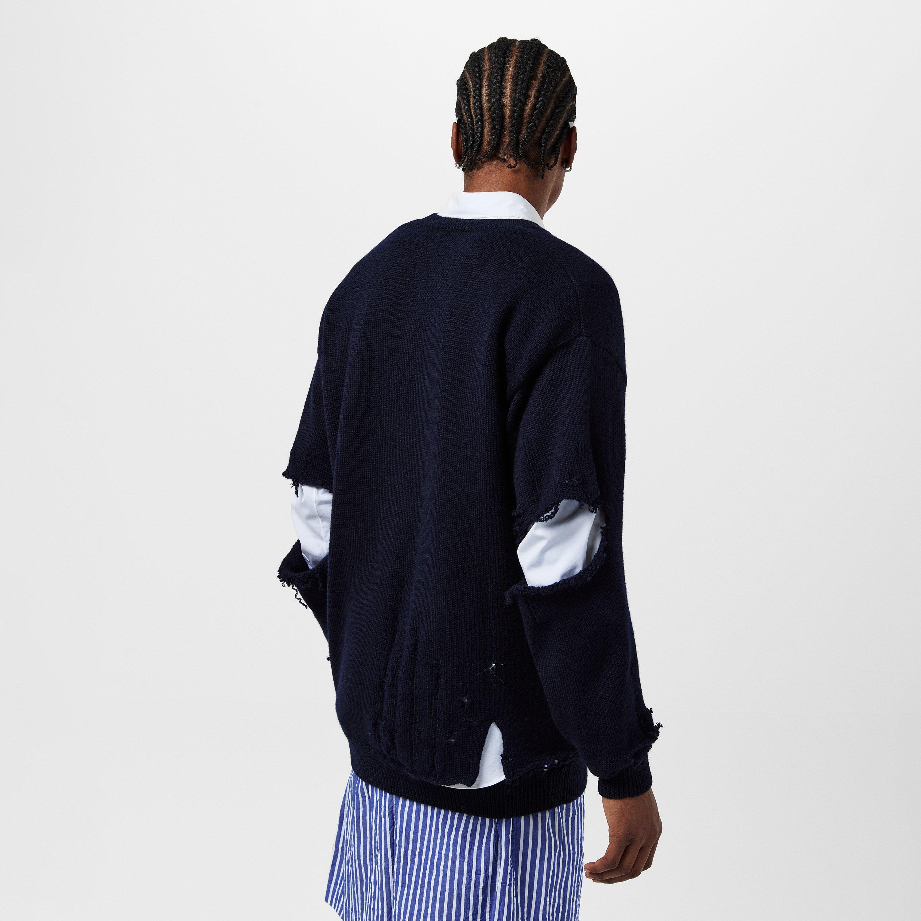 Navy W - Balenciaga - Men's Jumper - 4