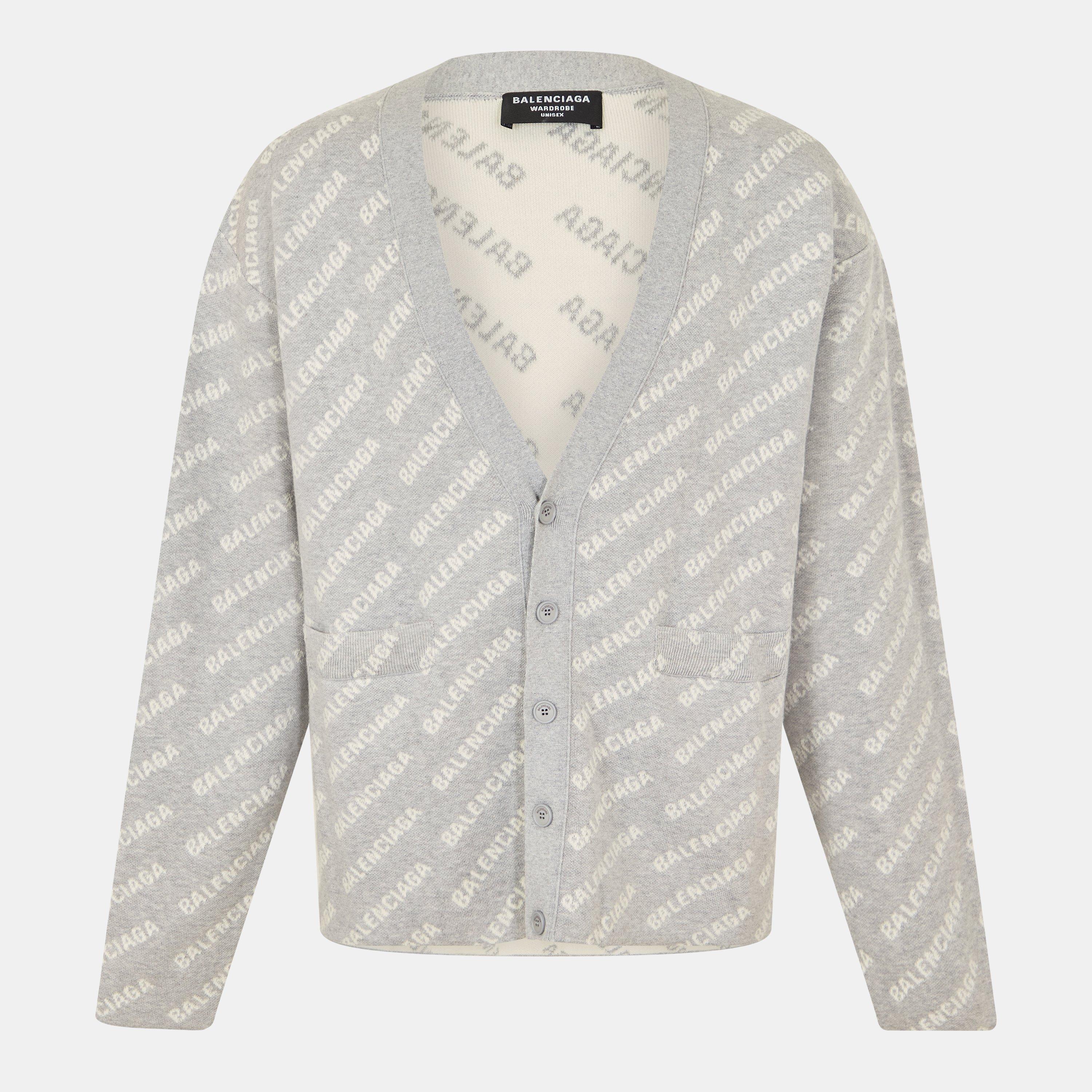 Grey/White - Balenciaga - Men's Cardigan - 1