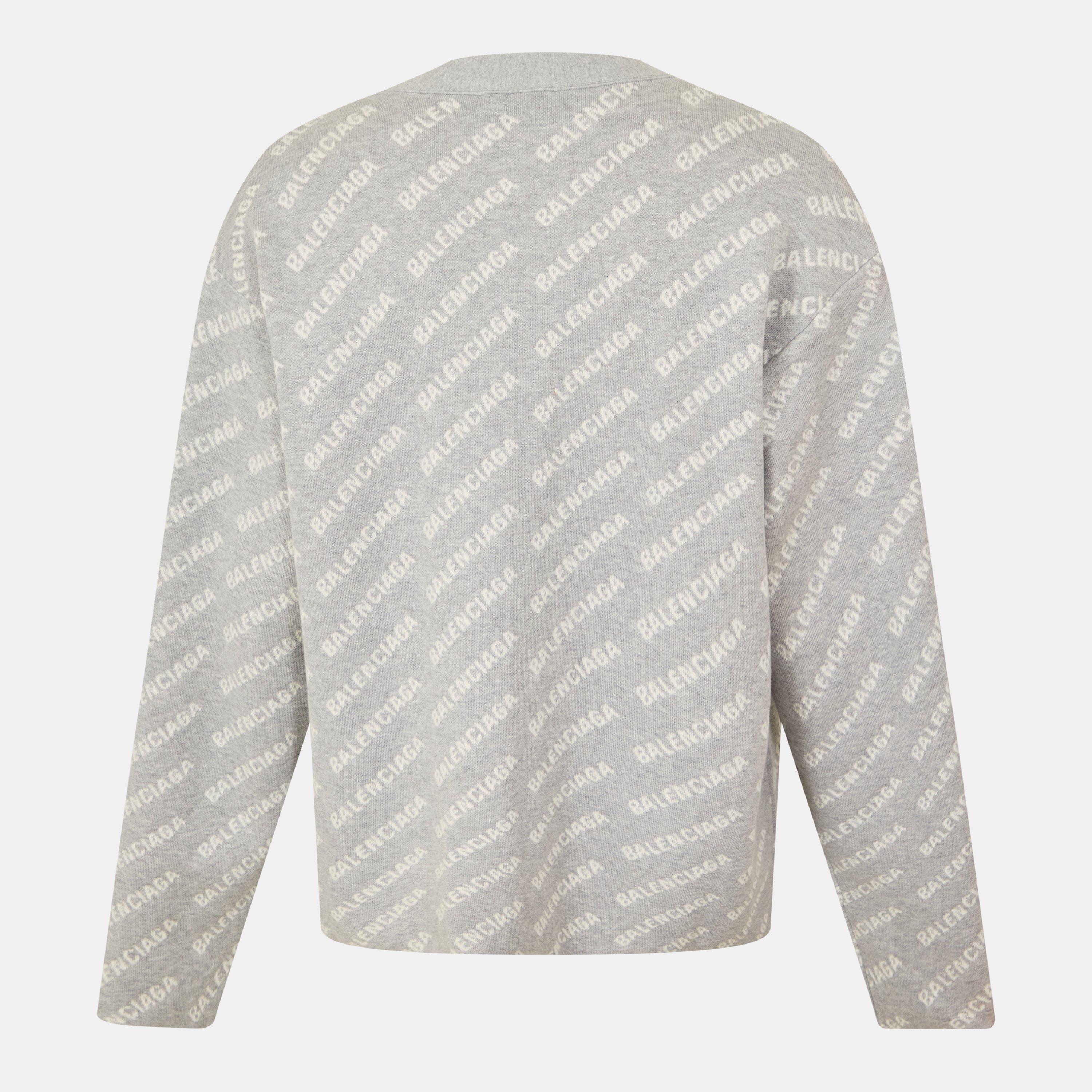 Grey/White - Balenciaga - Men's Cardigan - 2