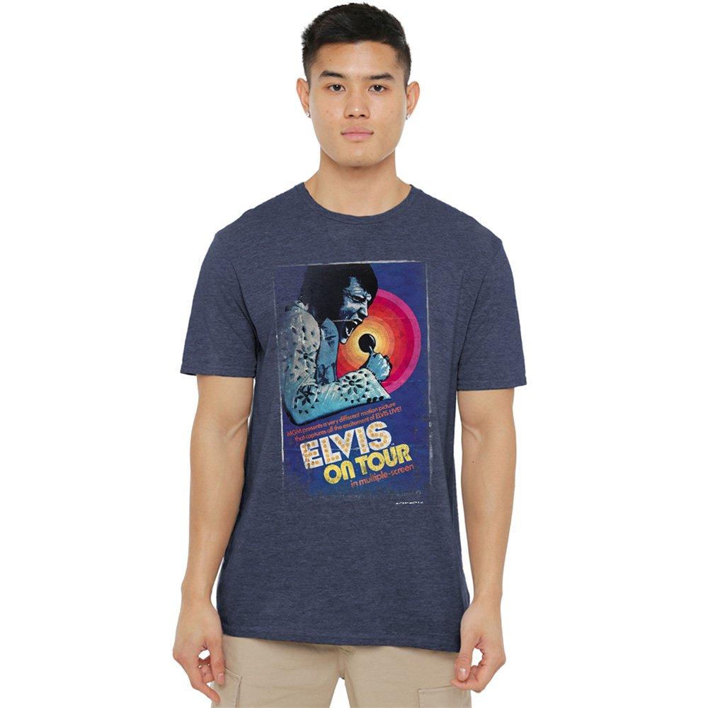 Navy - Elvis Presley - Elvis Presley On Tour Poster T-Shirt Navy - 1