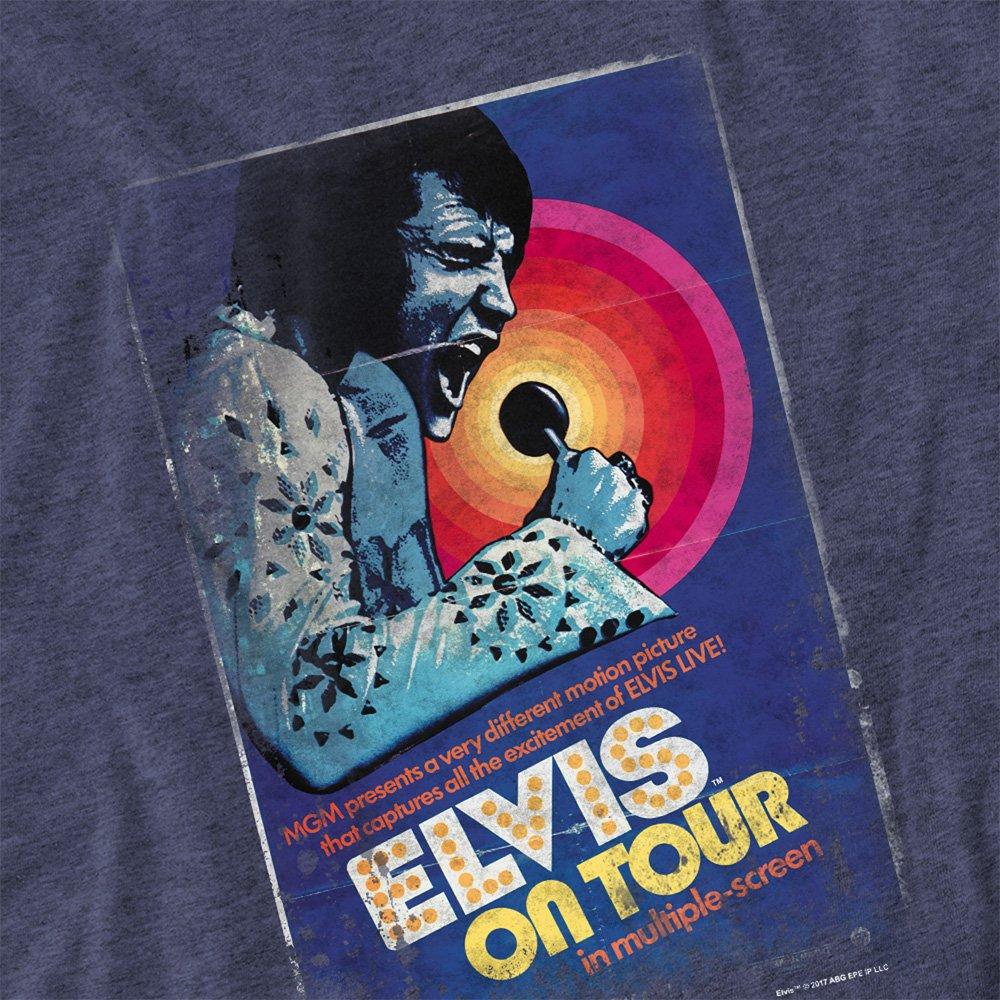 Navy - Elvis Presley - Elvis Presley On Tour Poster T-Shirt Navy - 2