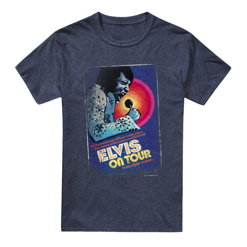 Navy - Elvis Presley - Elvis Presley On Tour Poster T-Shirt Navy - 4