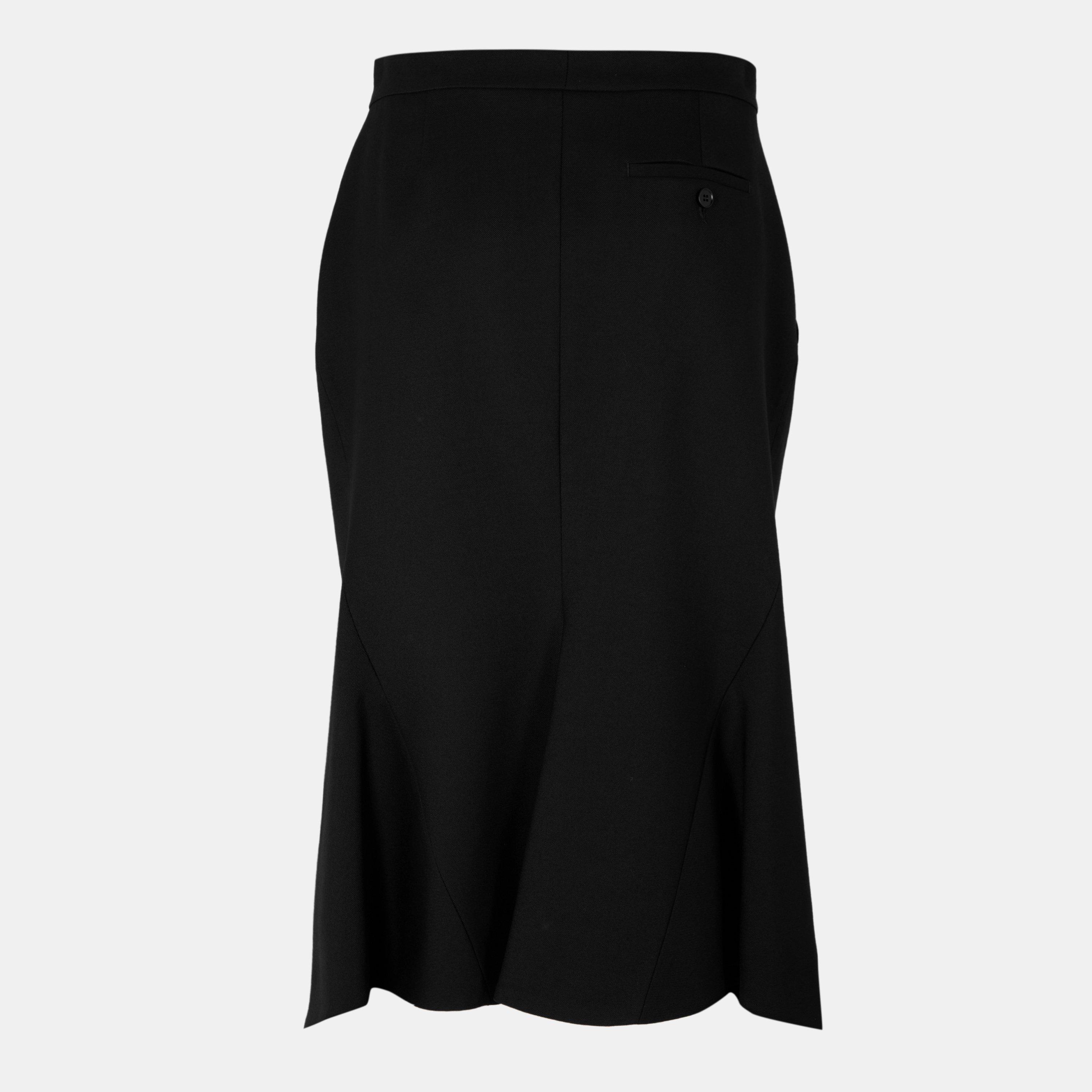 Black - Alexander McQueen - Women's Alex Kick Back Midi Skirt - 2