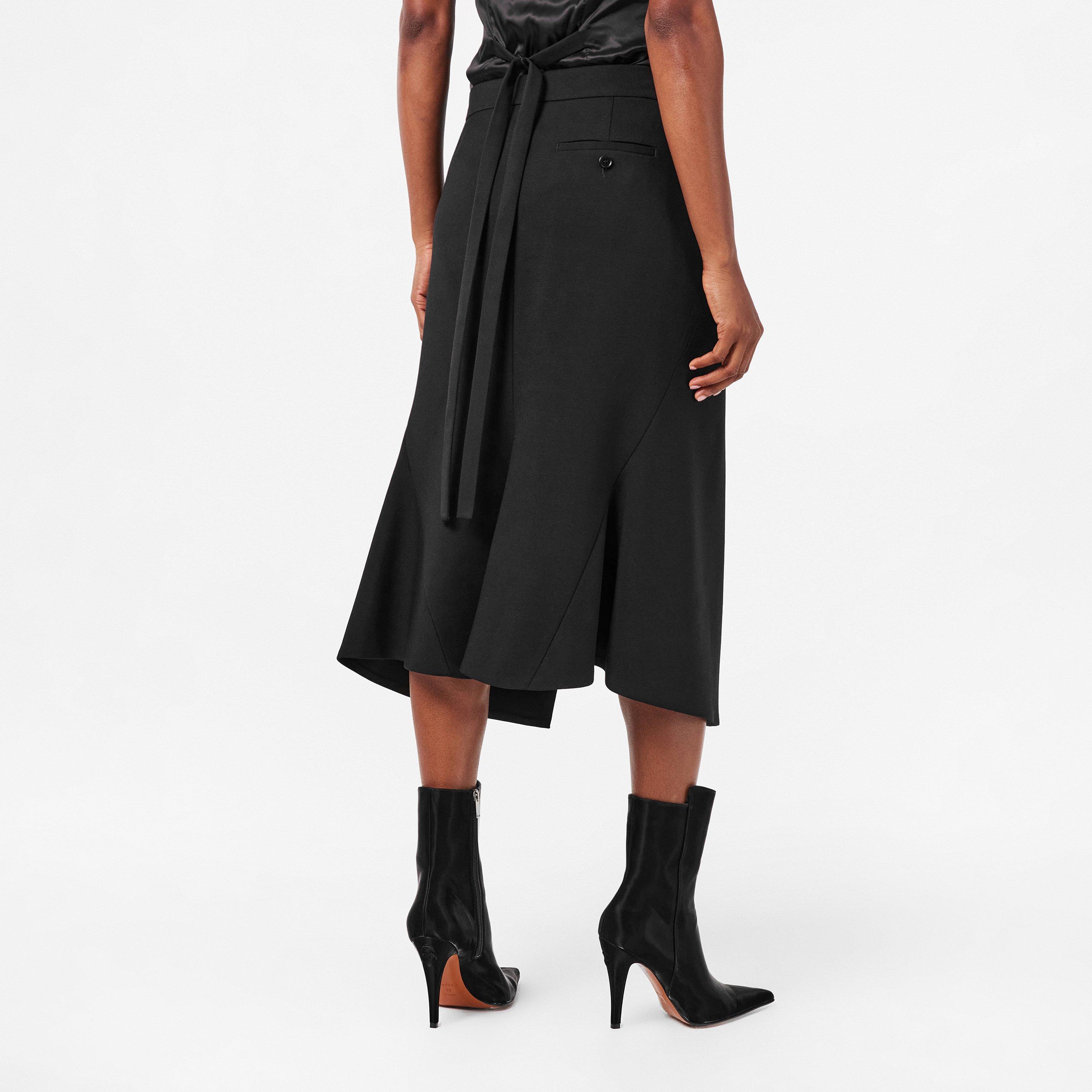 Black - Alexander McQueen - Women's Alex Kick Back Midi Skirt - 4