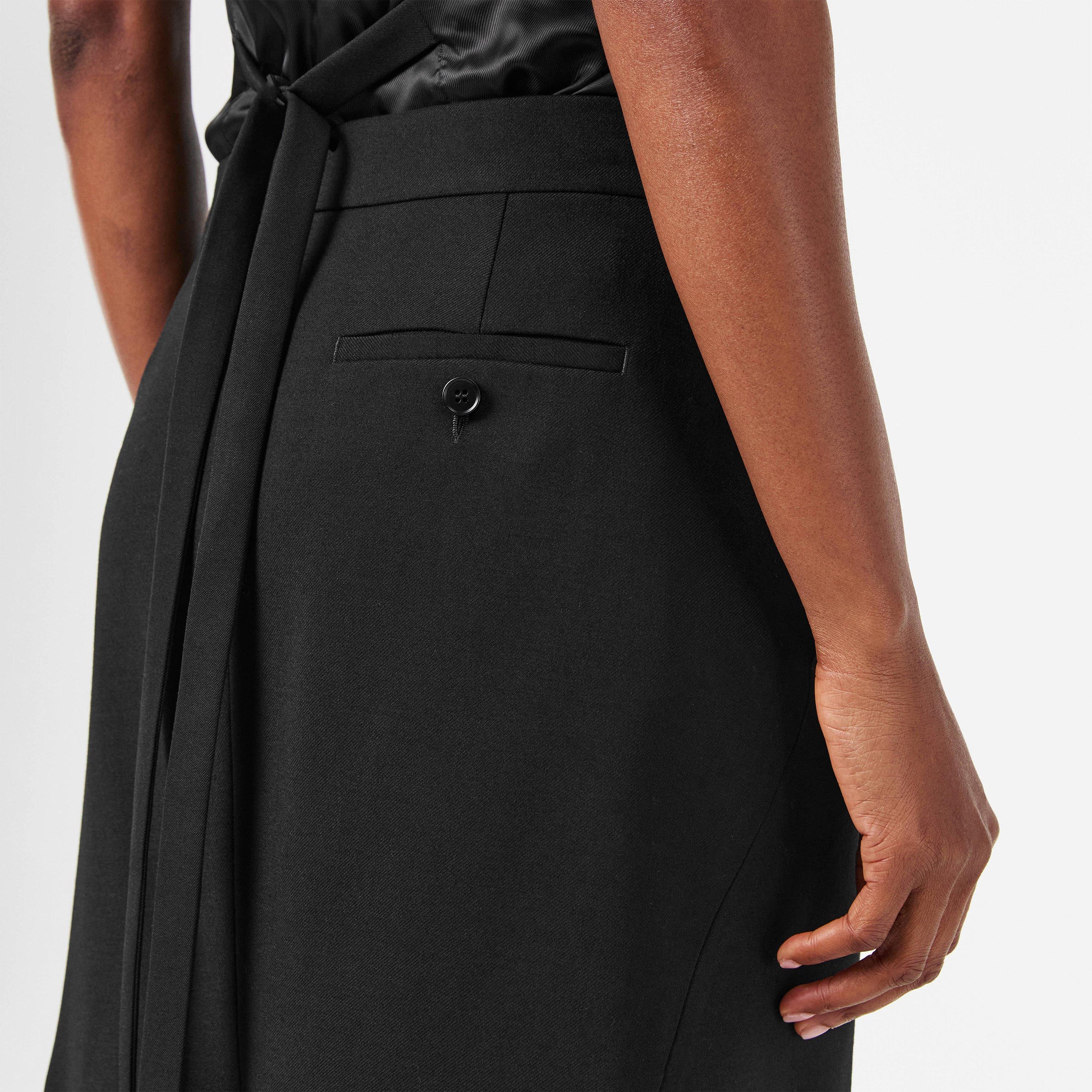 Black - Alexander McQueen - Women's Alex Kick Back Midi Skirt - 5