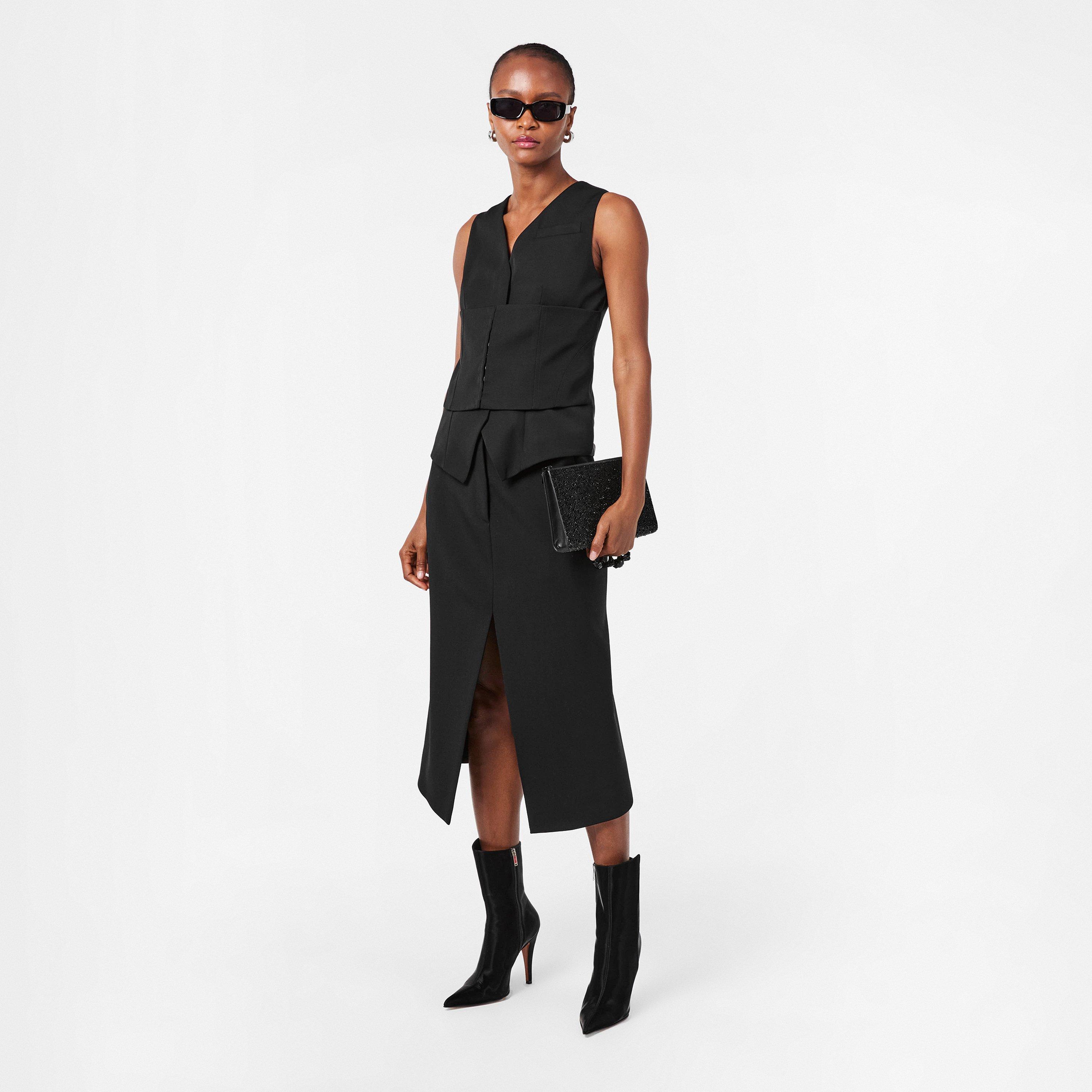 Black - Alexander McQueen - Women's Alex Kick Back Midi Skirt - 6