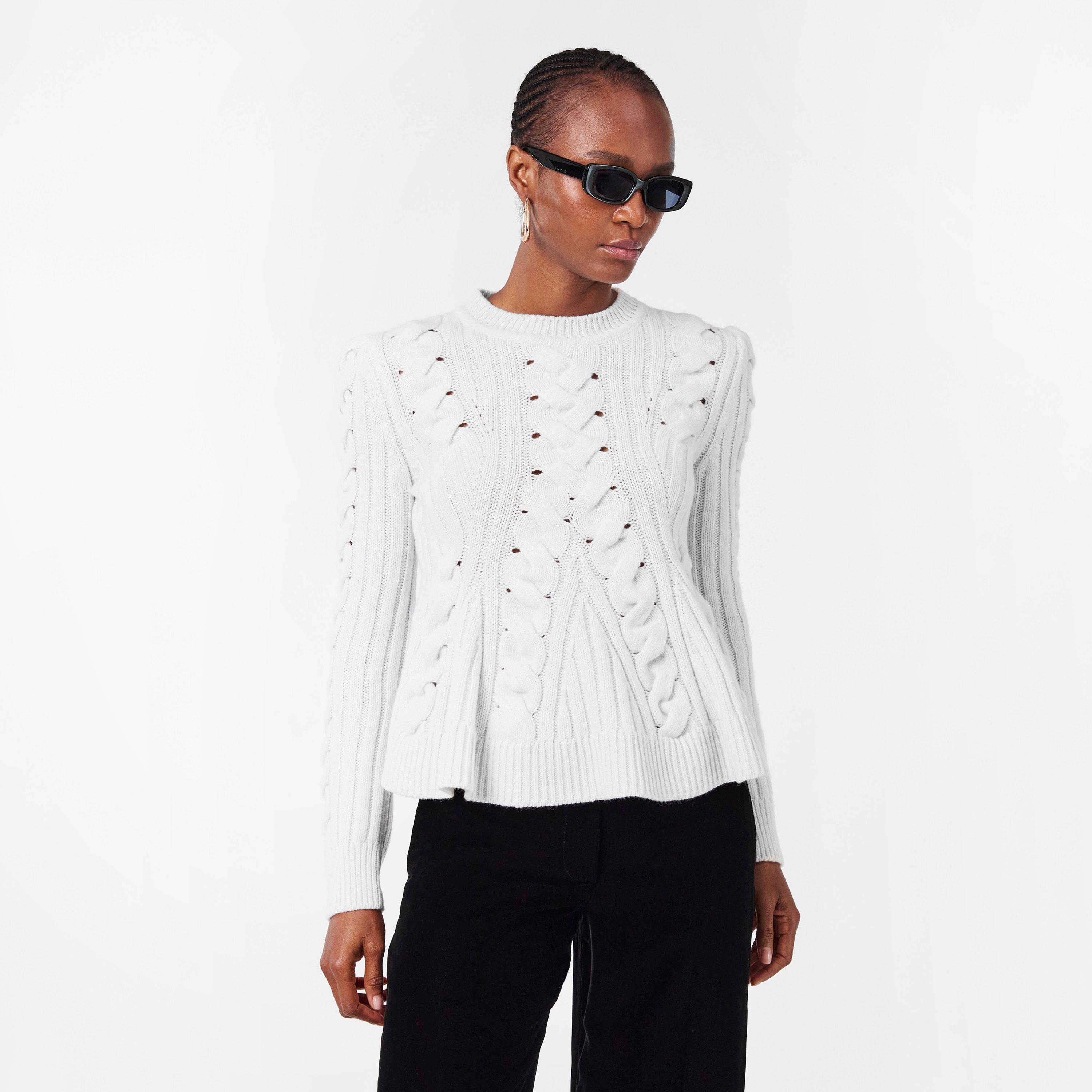 Ivory - Alexander McQueen - Women's Alex Cable Crew Neck Jumper - 3
