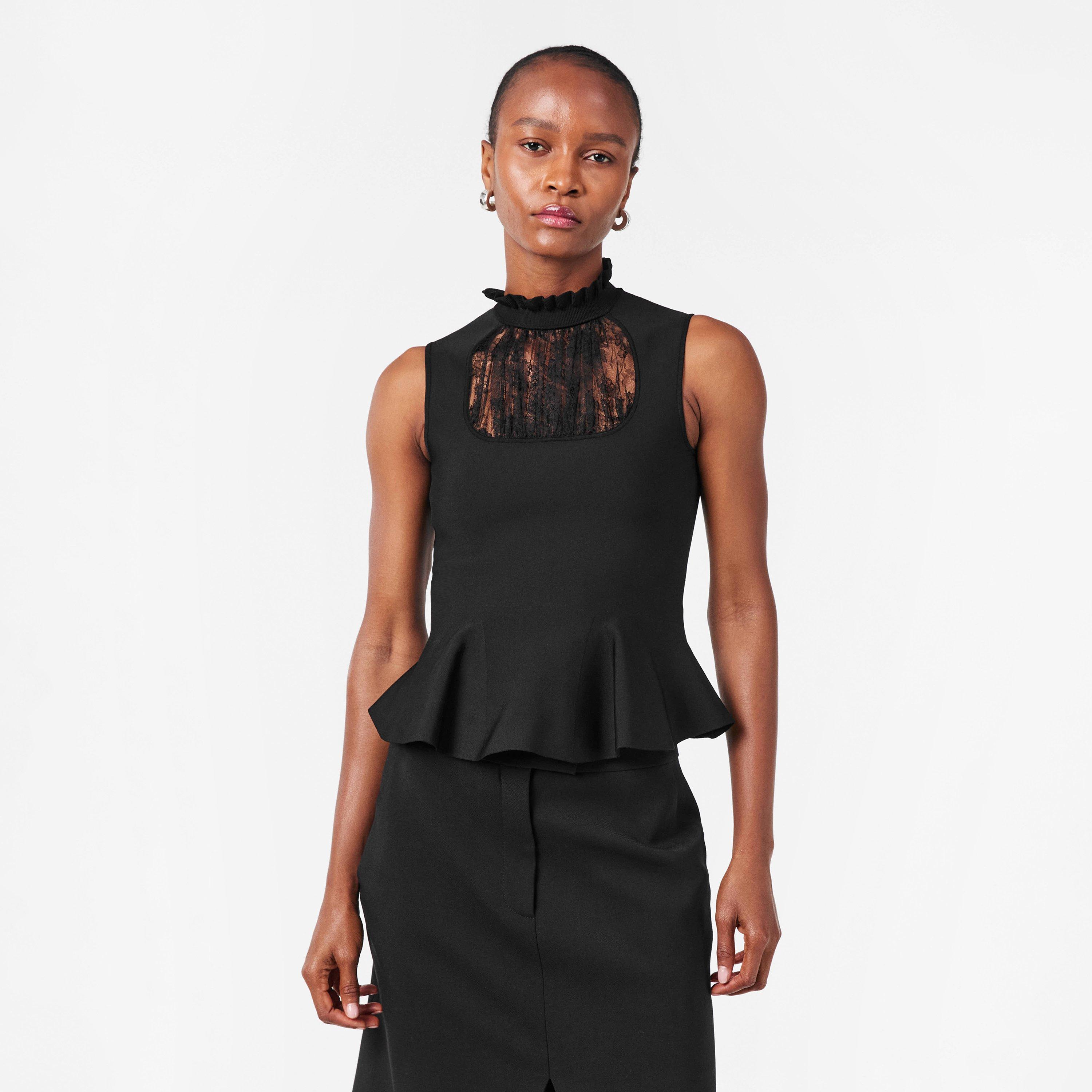 Black - Alexander McQueen - Women's Alex Peplum Top - 3