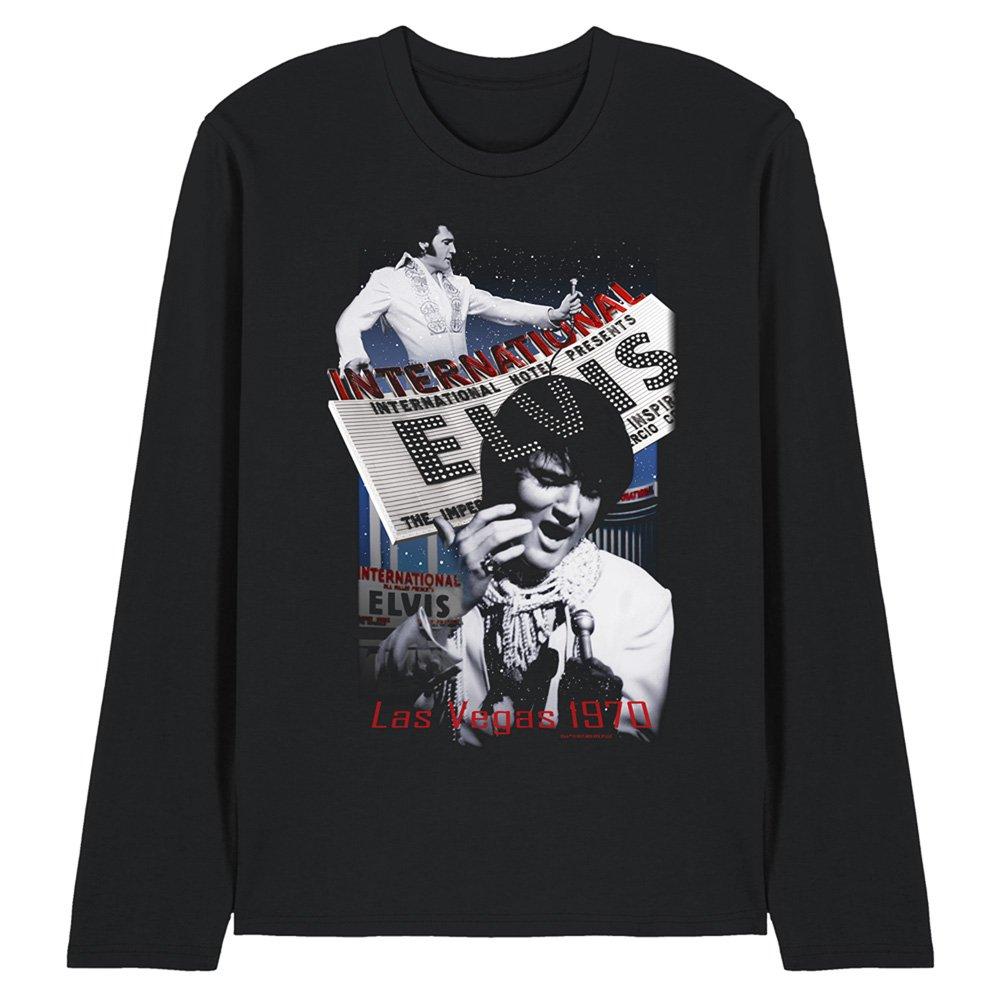 Black - Elvis Presley - International Hotel Long Sleeve T-Shirt Black - 1