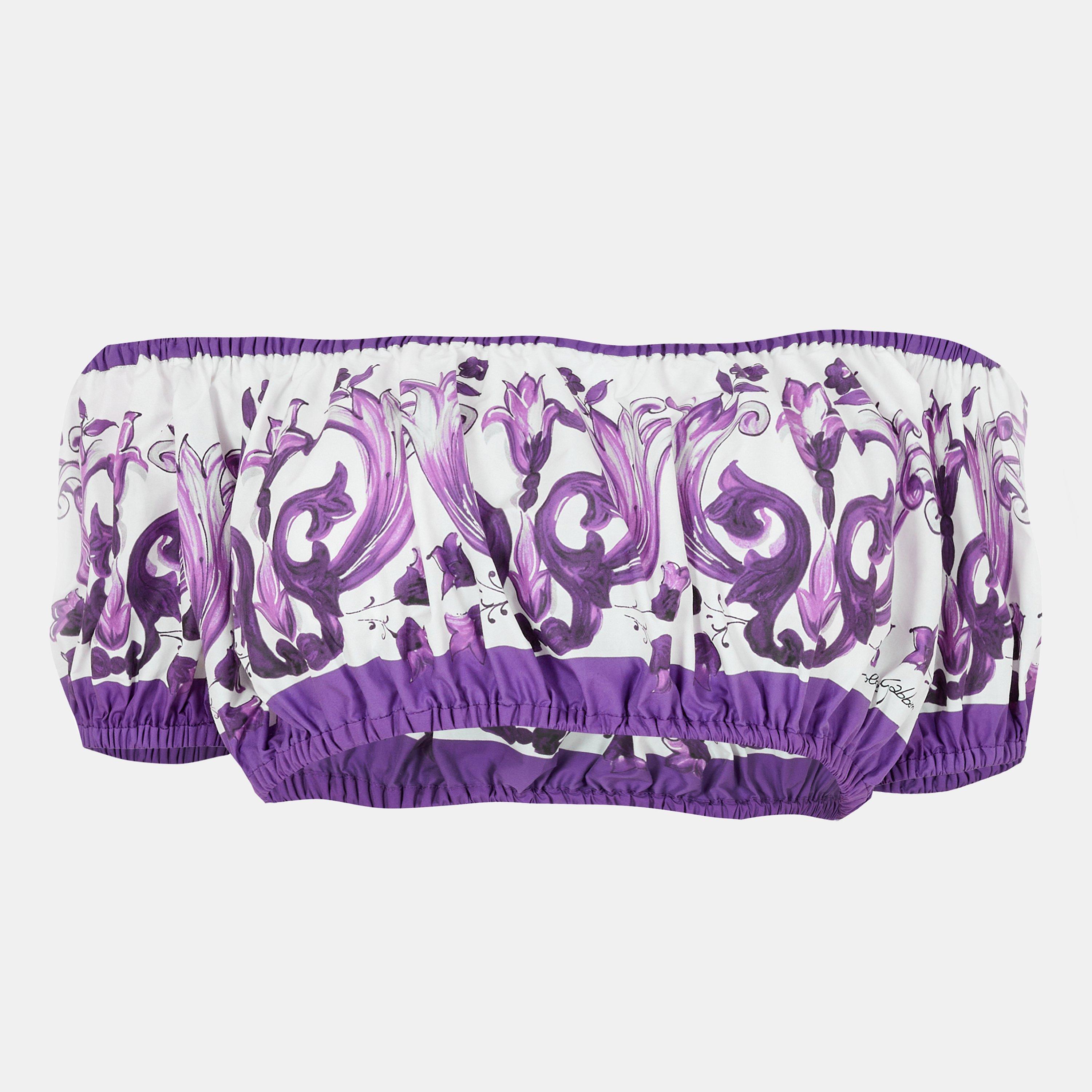 Maiolica Viola - Dolce and Gabbana - Women's Short-Sleeve Crop Top - 2