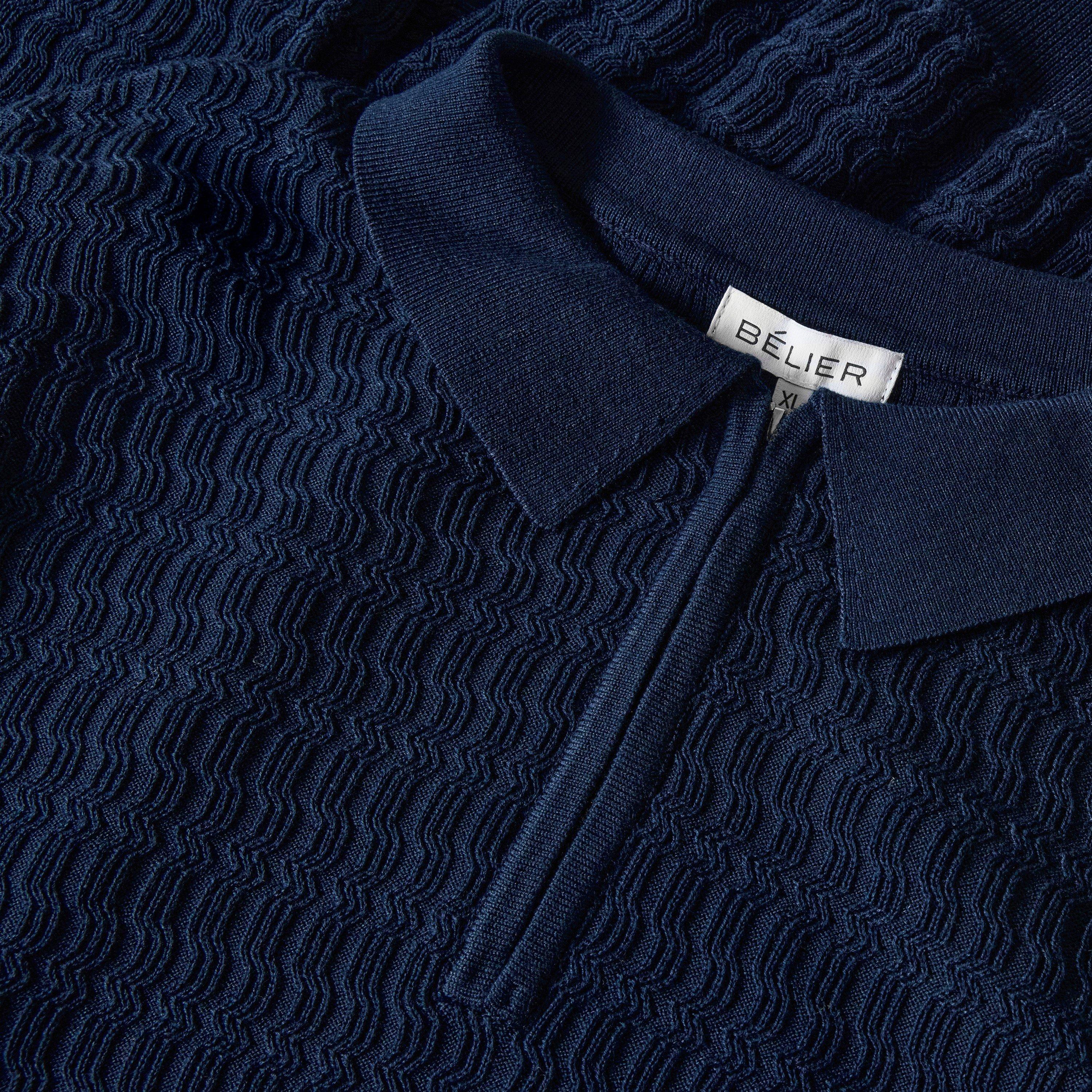 Navy - BELIER - BELIER Txtrd Kn Polo Sn63 - 3