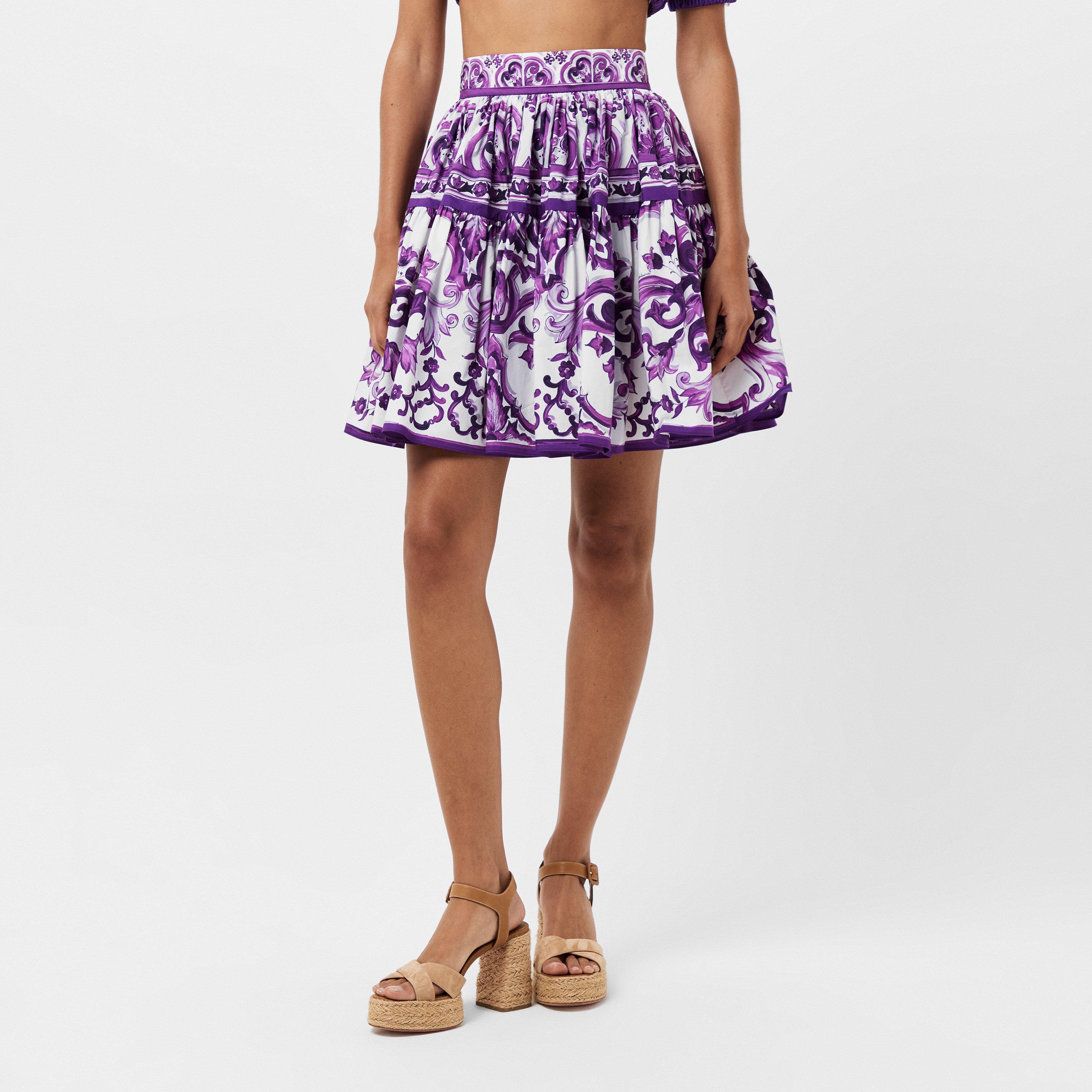 Maiolica Viola - Dolce and Gabbana - Women's & Mini Skirt - 3