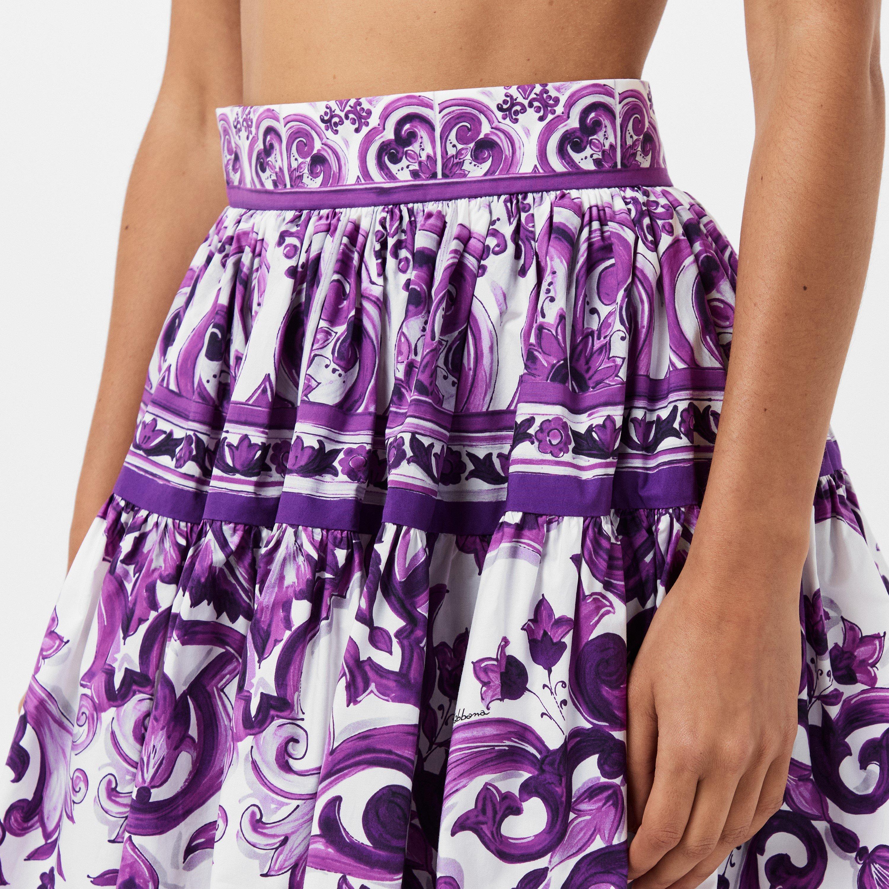 Maiolica Viola - Dolce and Gabbana - Women's & Mini Skirt - 5