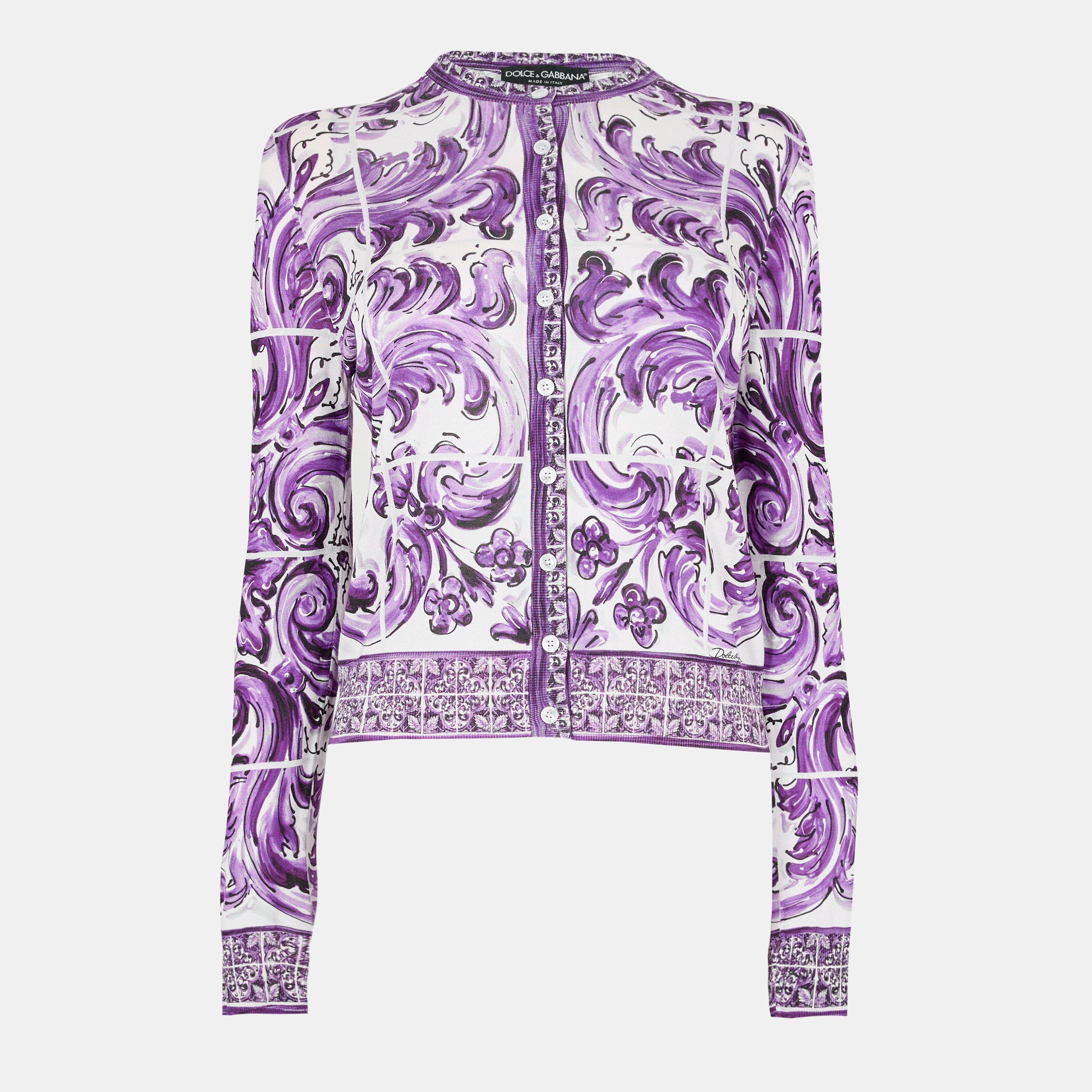 Maiolica Viola - Dolce and Gabbana - Women's Crew Neck Jumper - 1