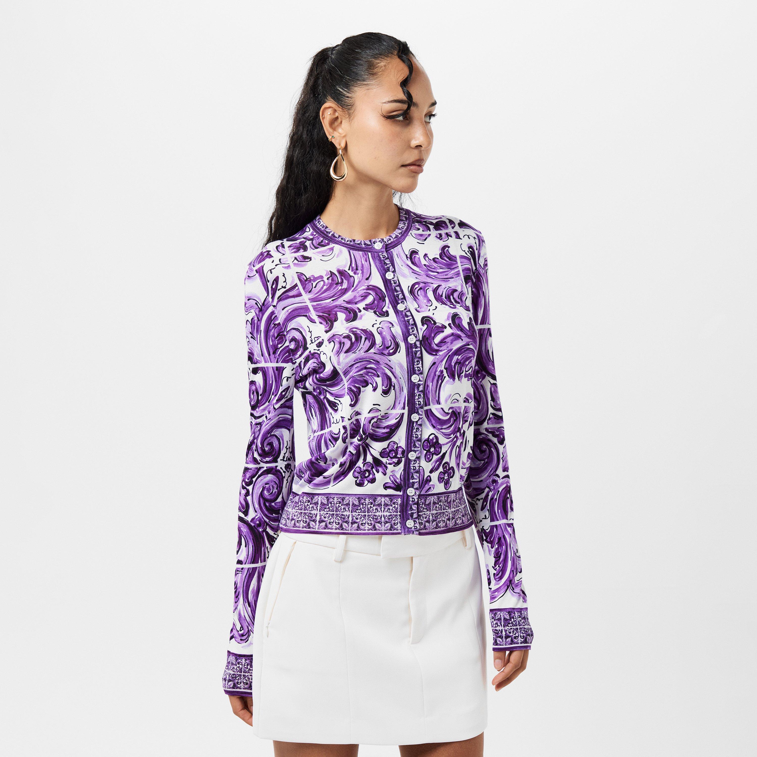 Maiolica Viola - Dolce and Gabbana - Women's Crew Neck Jumper - 3