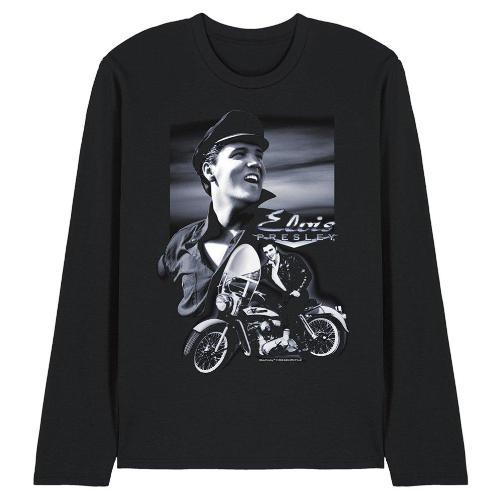 Black - Elvis Presley - Elvis Presley Motorcycle Long Sleeve T-Shirt Blac - 1