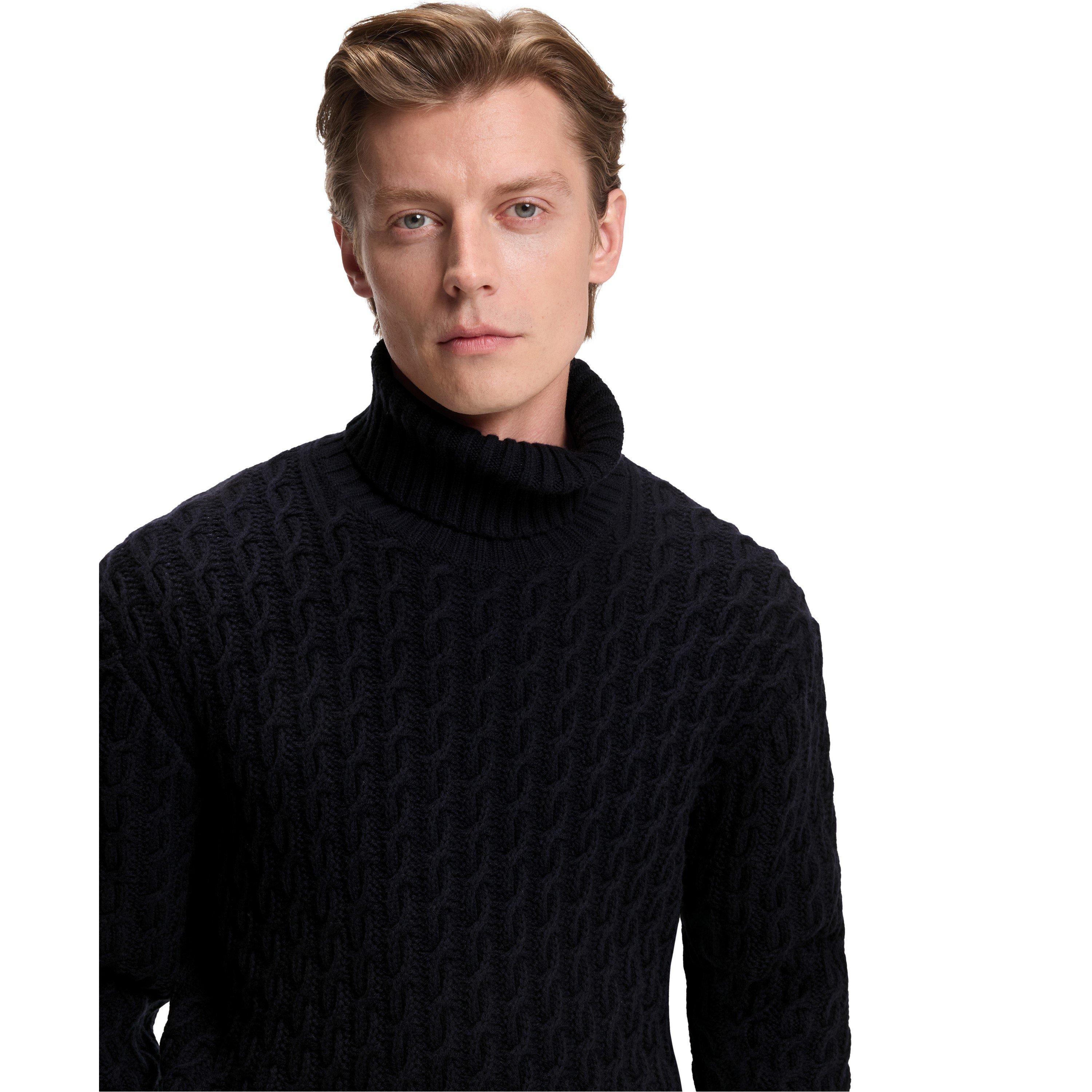 Blue 409 - Boss - Men's HBB Herrero Knitted Double Breasted Jumper - 4