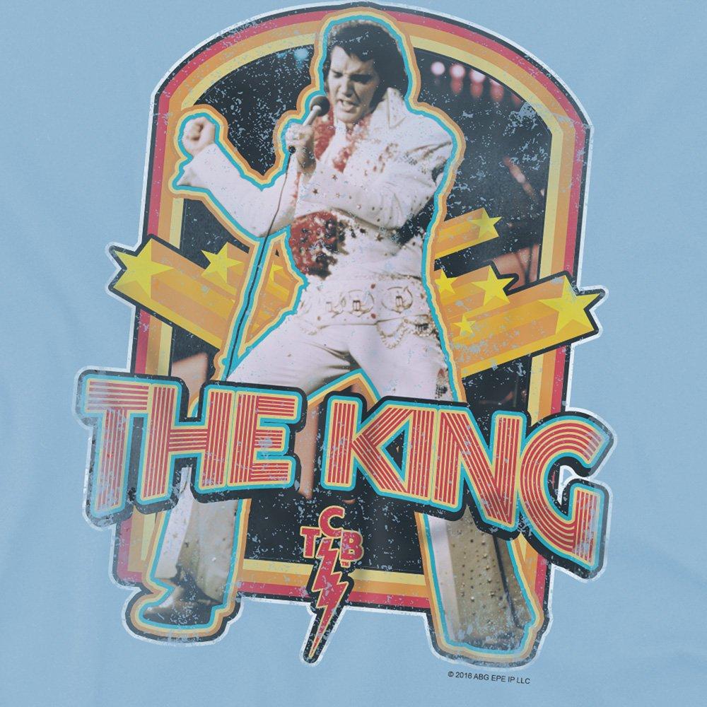Light Blue - Elvis Presley - Elvis Presley Distressed King Kids T-Shirt Light - 2