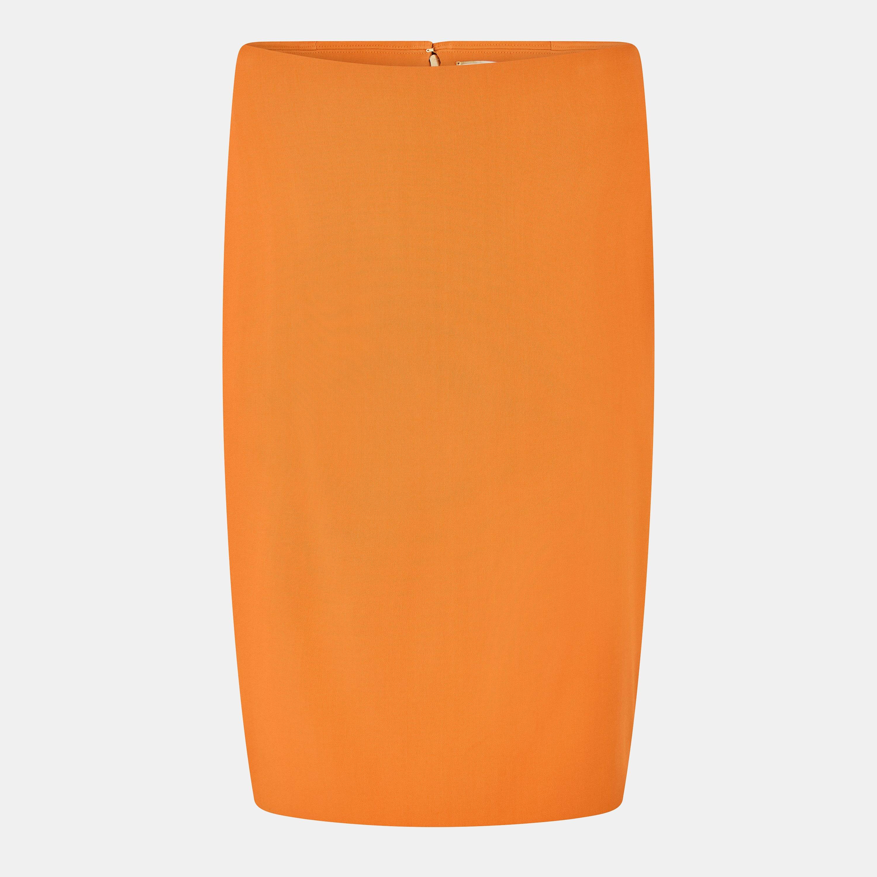 Saint Laurent Pencil Skirt in Satin - Abricot - Size 10 (S)