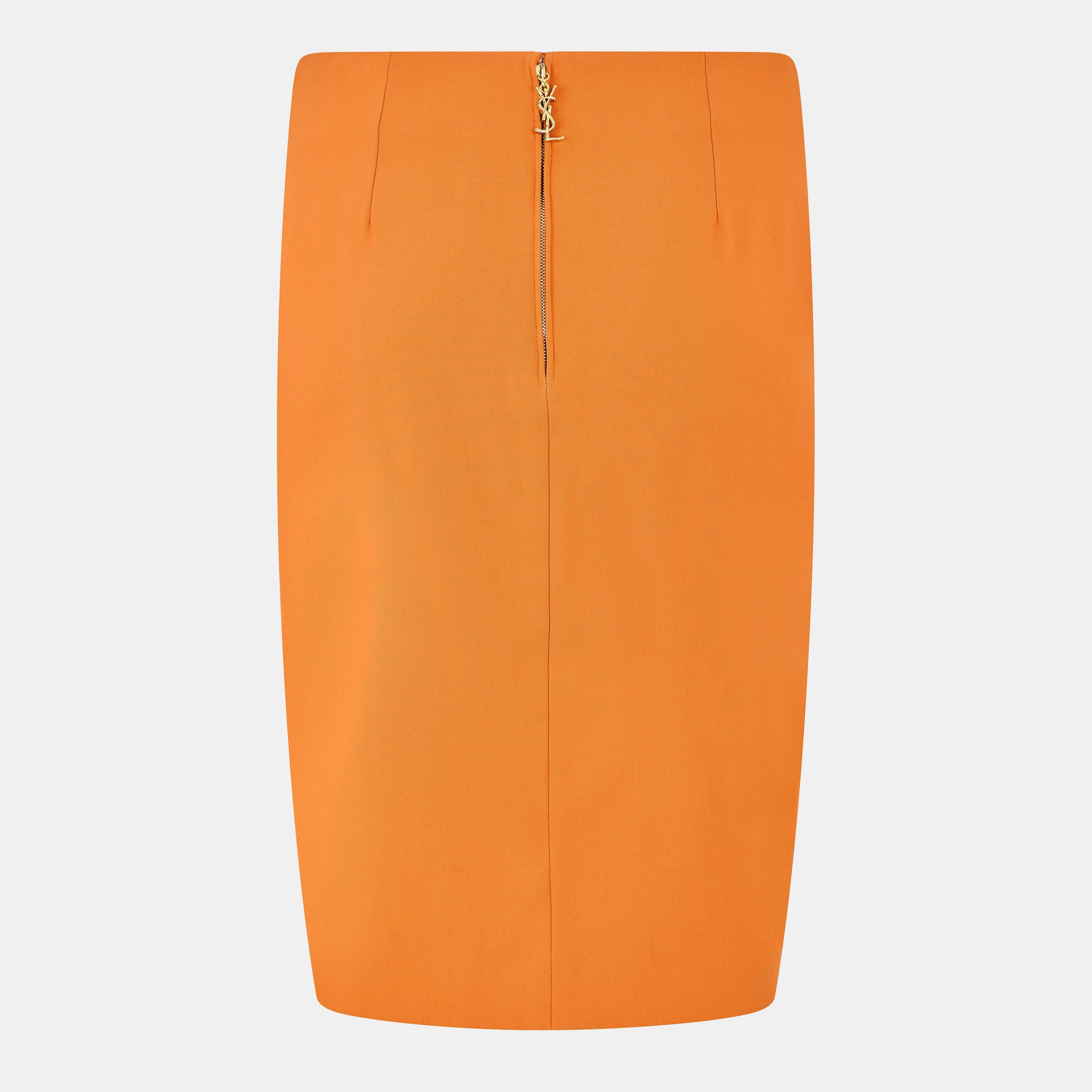 Abricot - Saint Laurent - Pencil Skirt in Satin - 2