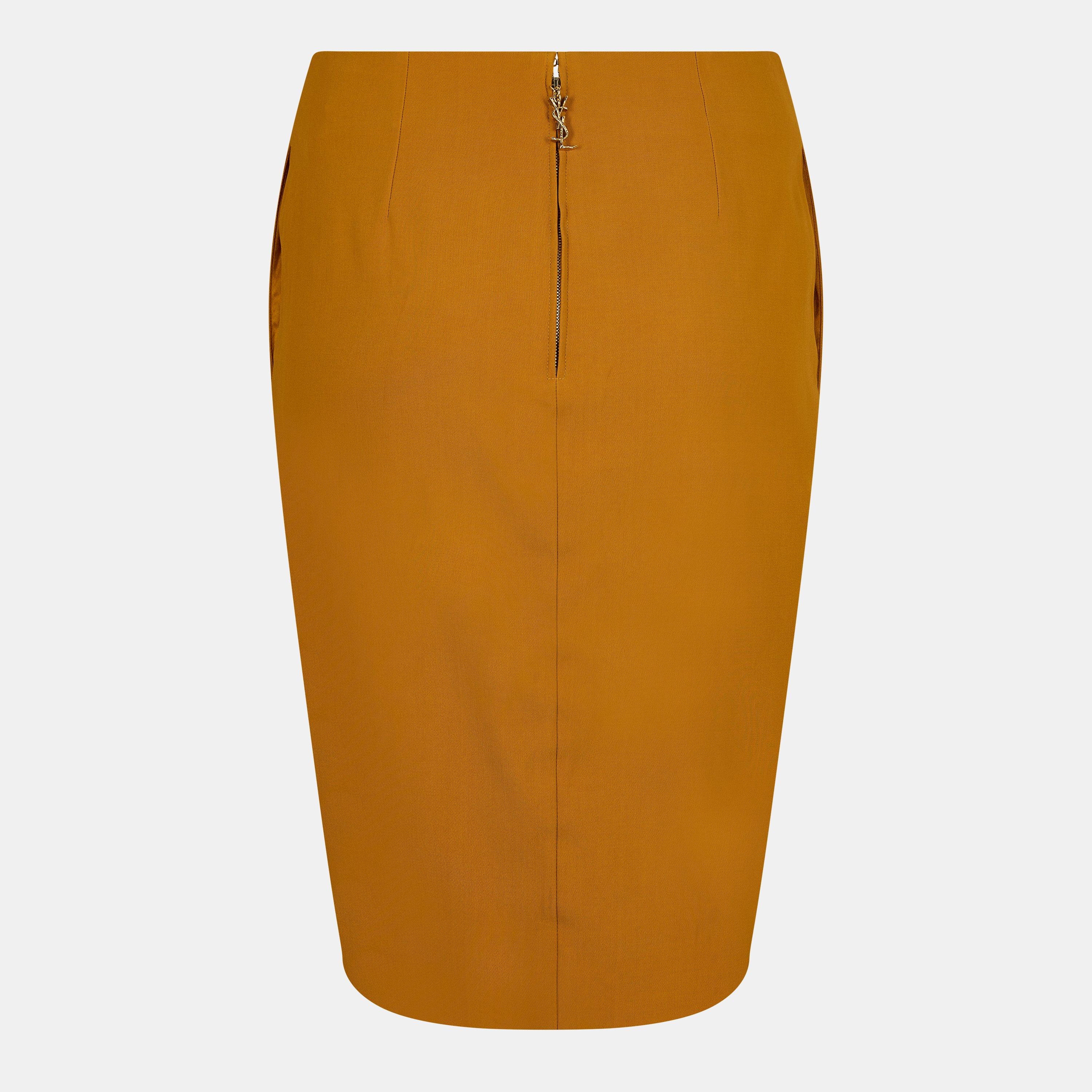 Ocre - Saint Laurent - Women's Crayon Stone Midi Skirt - 2