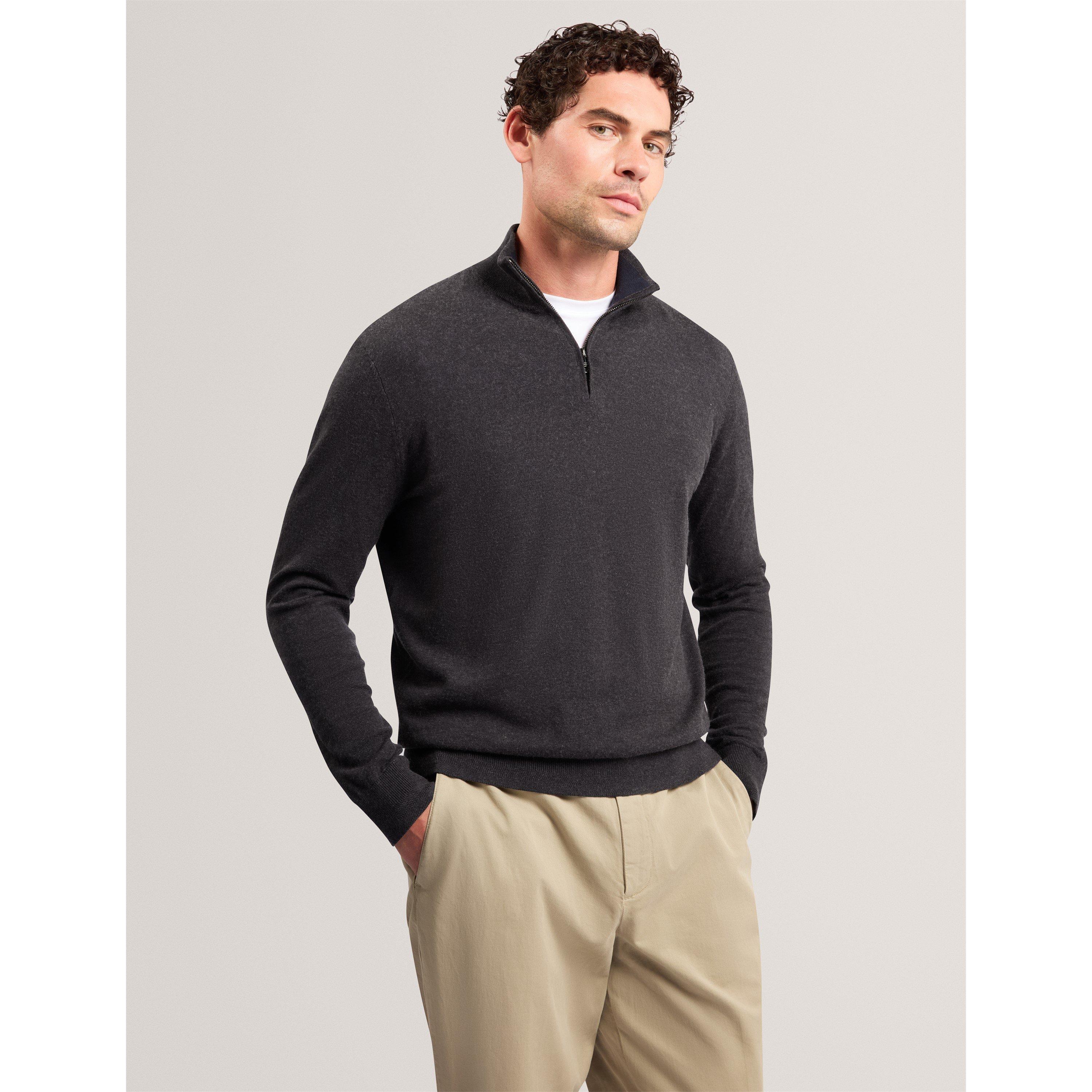 Men's Merino Half Zip Crew Neck Jumper