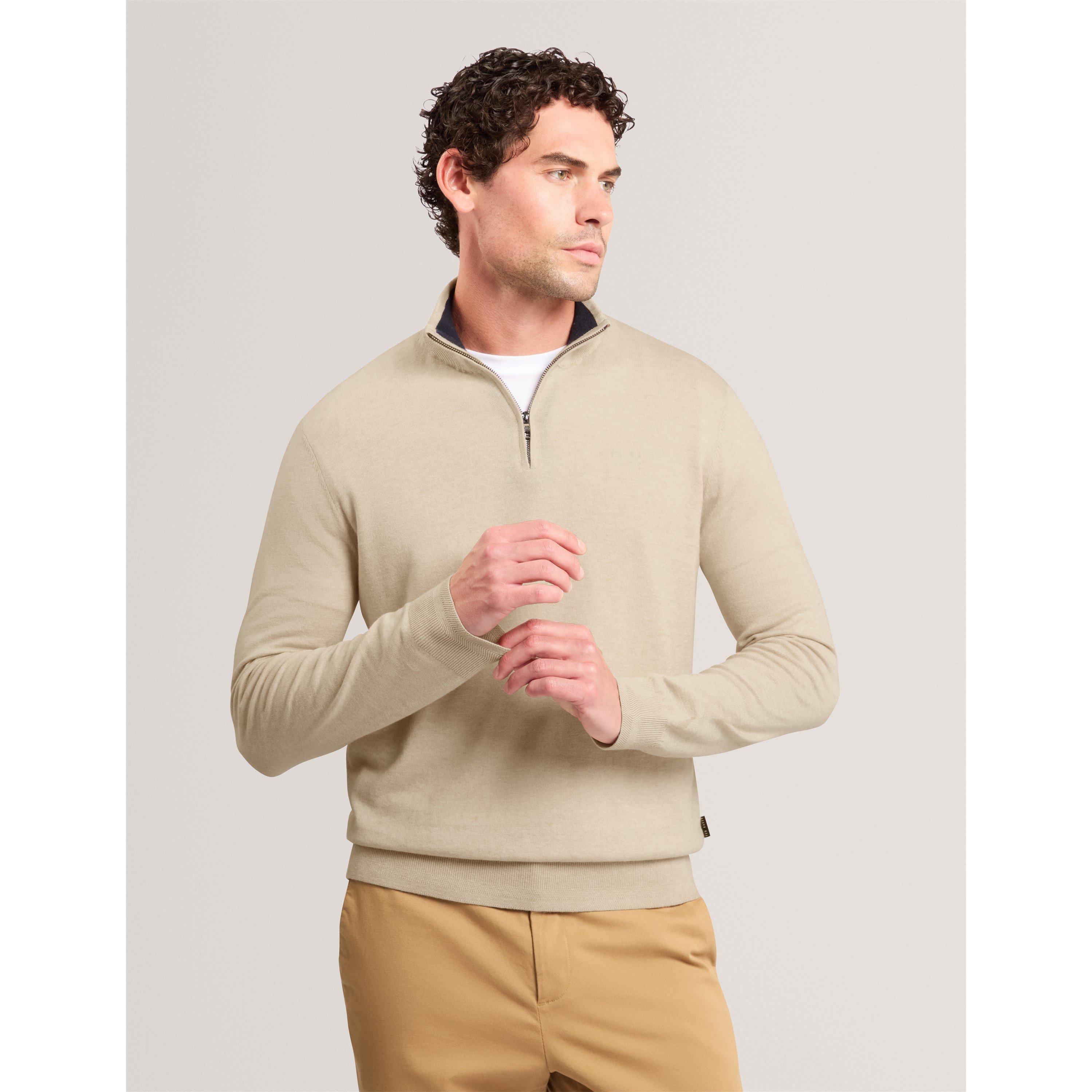 Men's Merino Half Zip Crew Neck Jumper