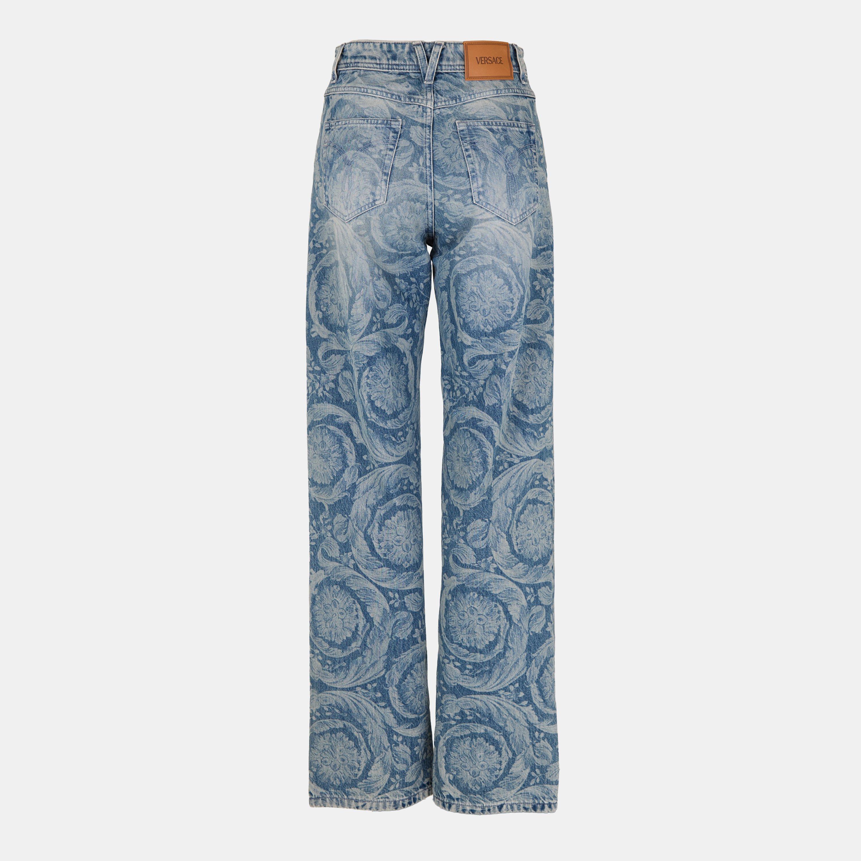 Blue - Versace - Women's Wide Jeans - 2