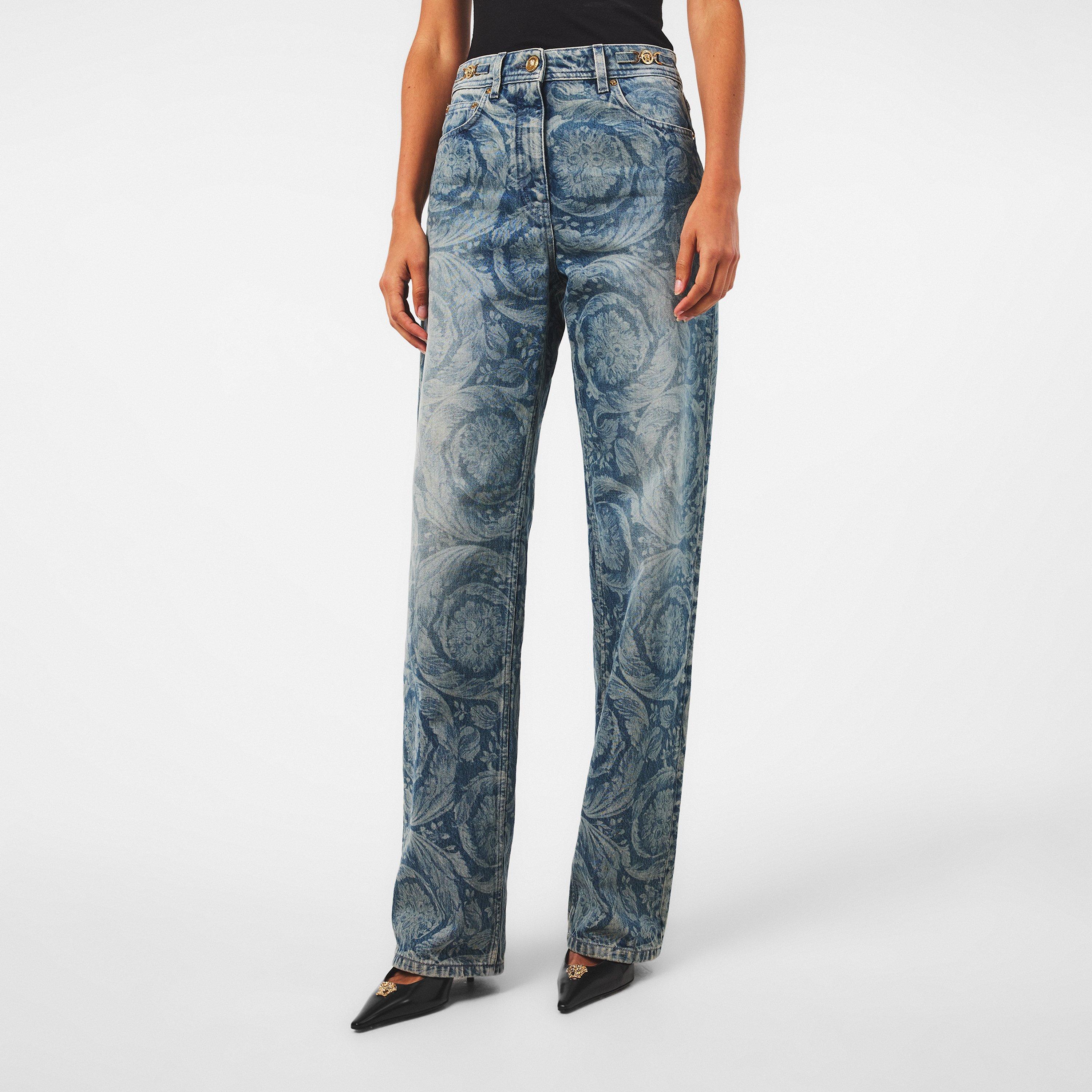 Blue - Versace - Women's Wide Jeans - 3
