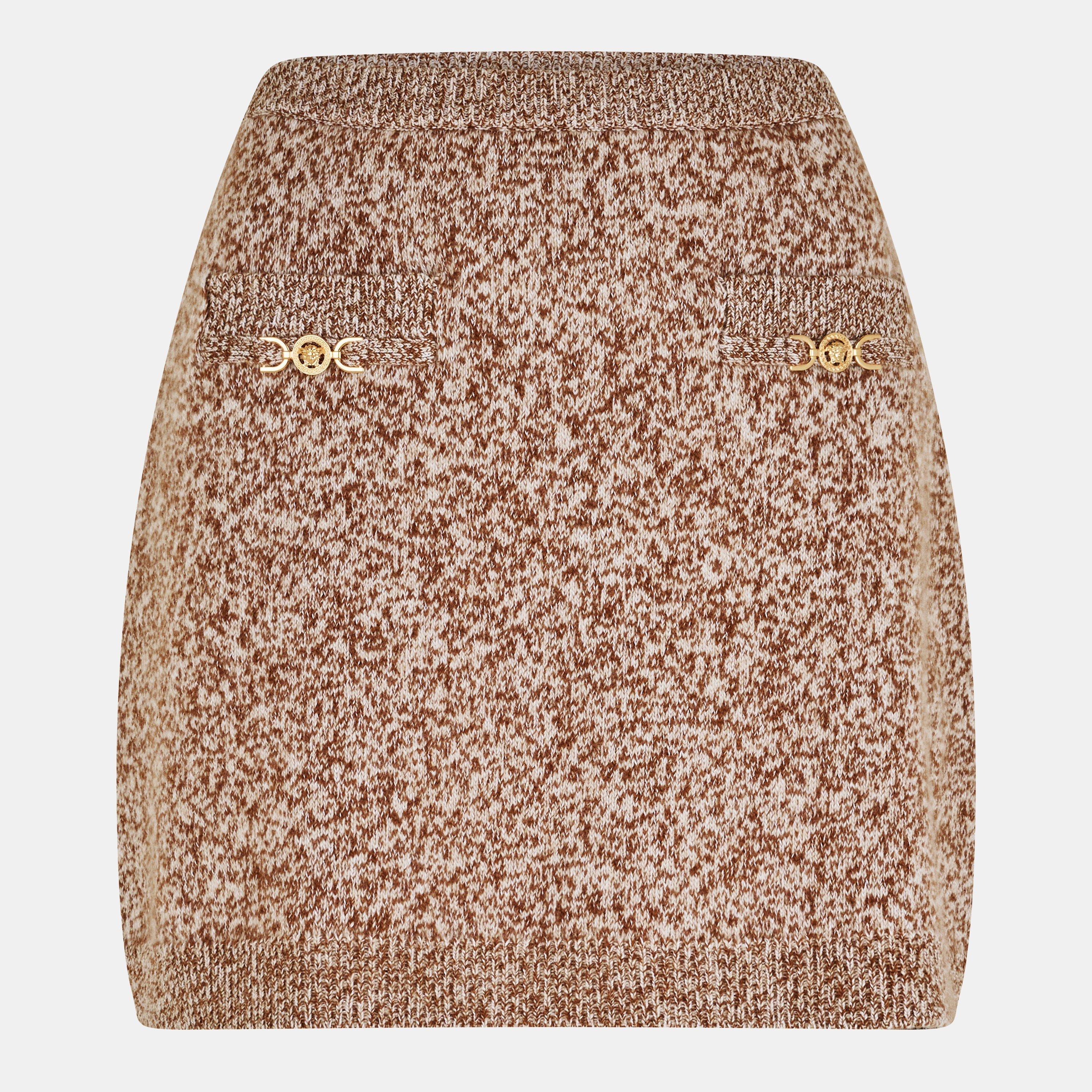 Spice Brown - Versace - Women's Precision Cut Tailored Mini Skirt - 1