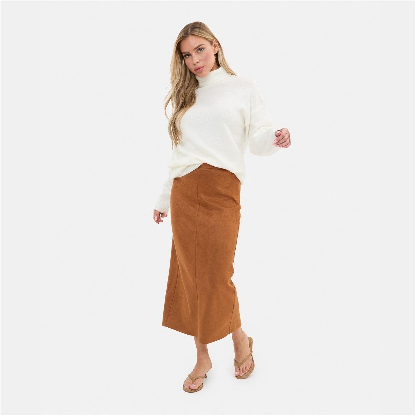 Bruin - I Saw It First - Faux Suede Midi Skirt - 2