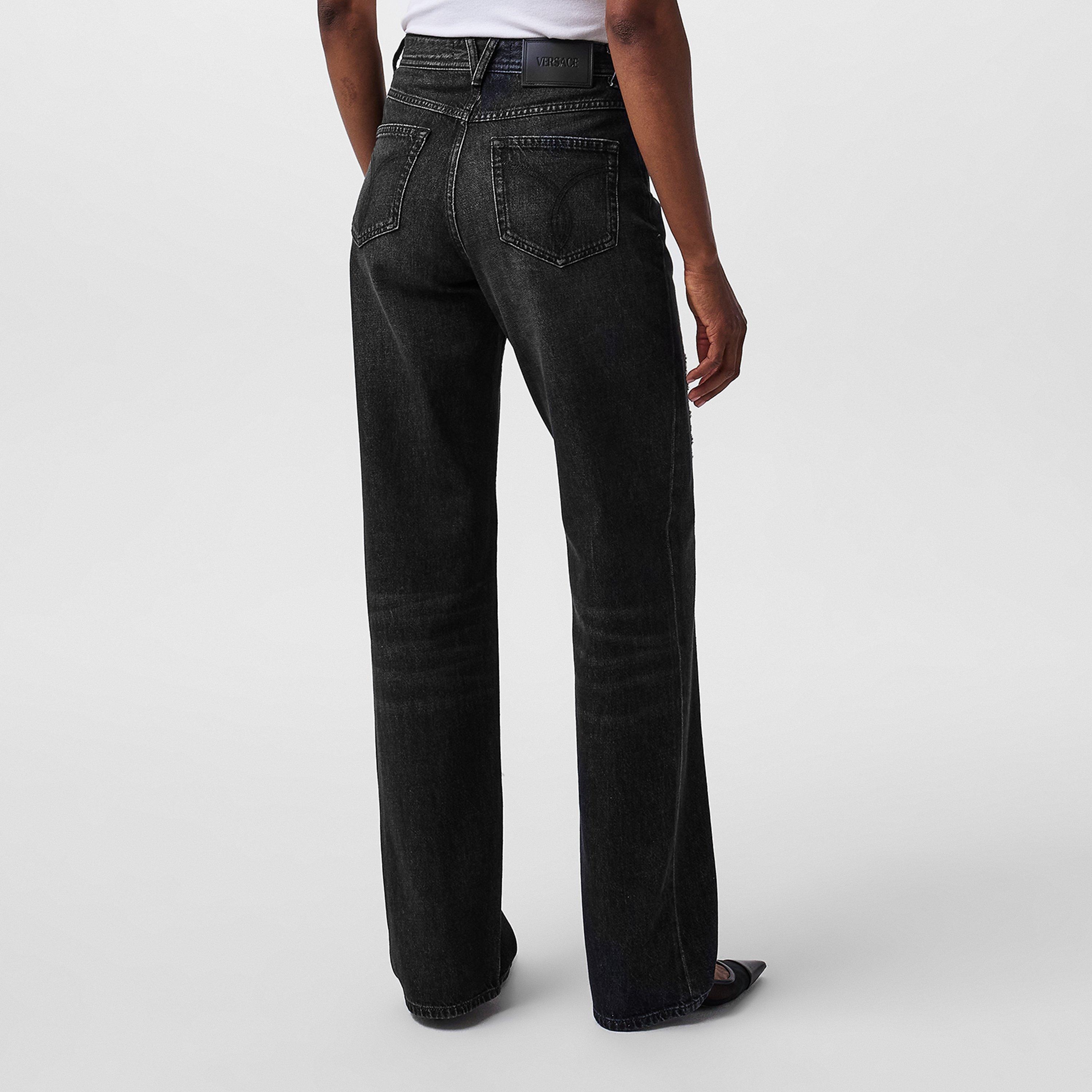 Black - Versace - Women's Wide Jeans - 4