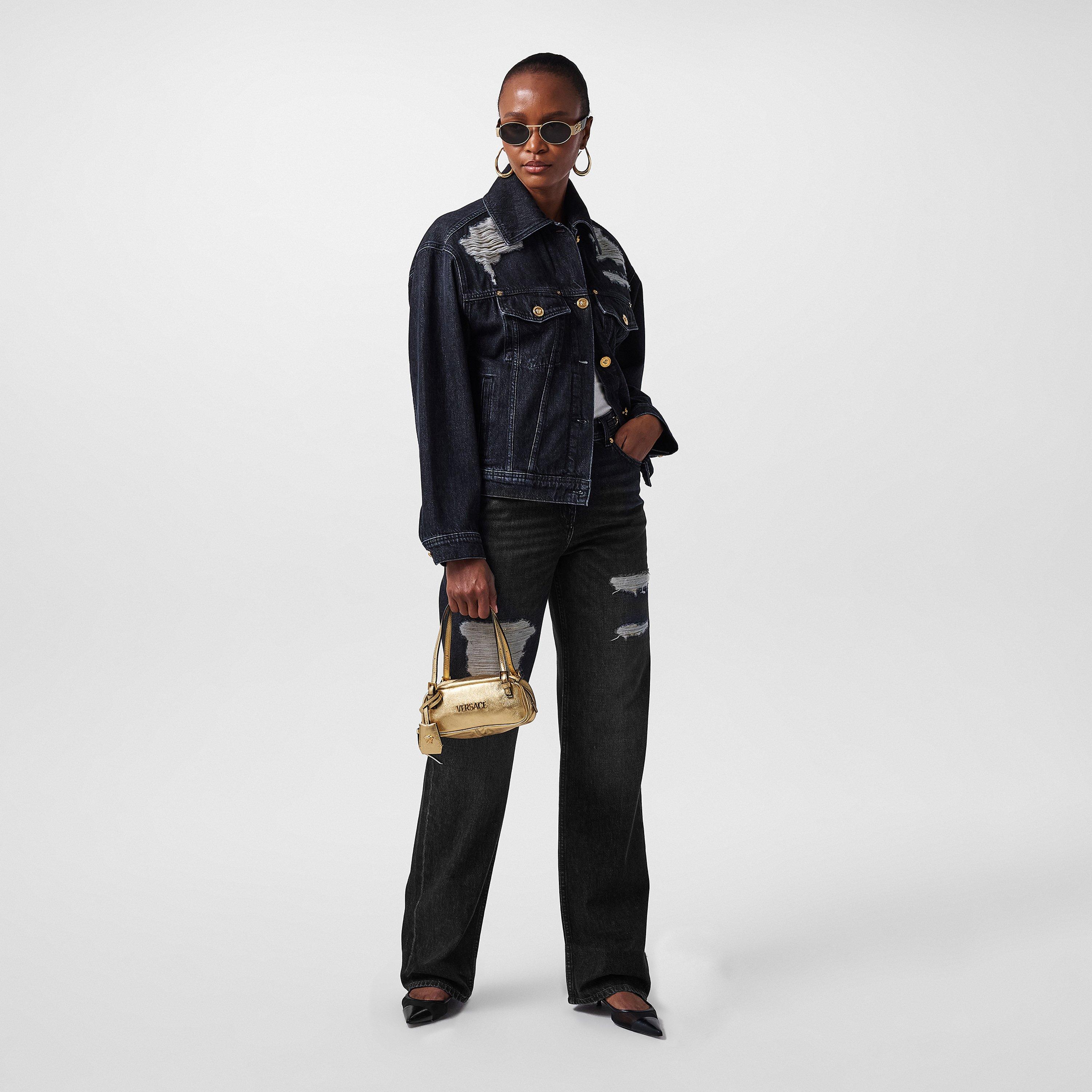 Black - Versace - Women's Wide Jeans - 6