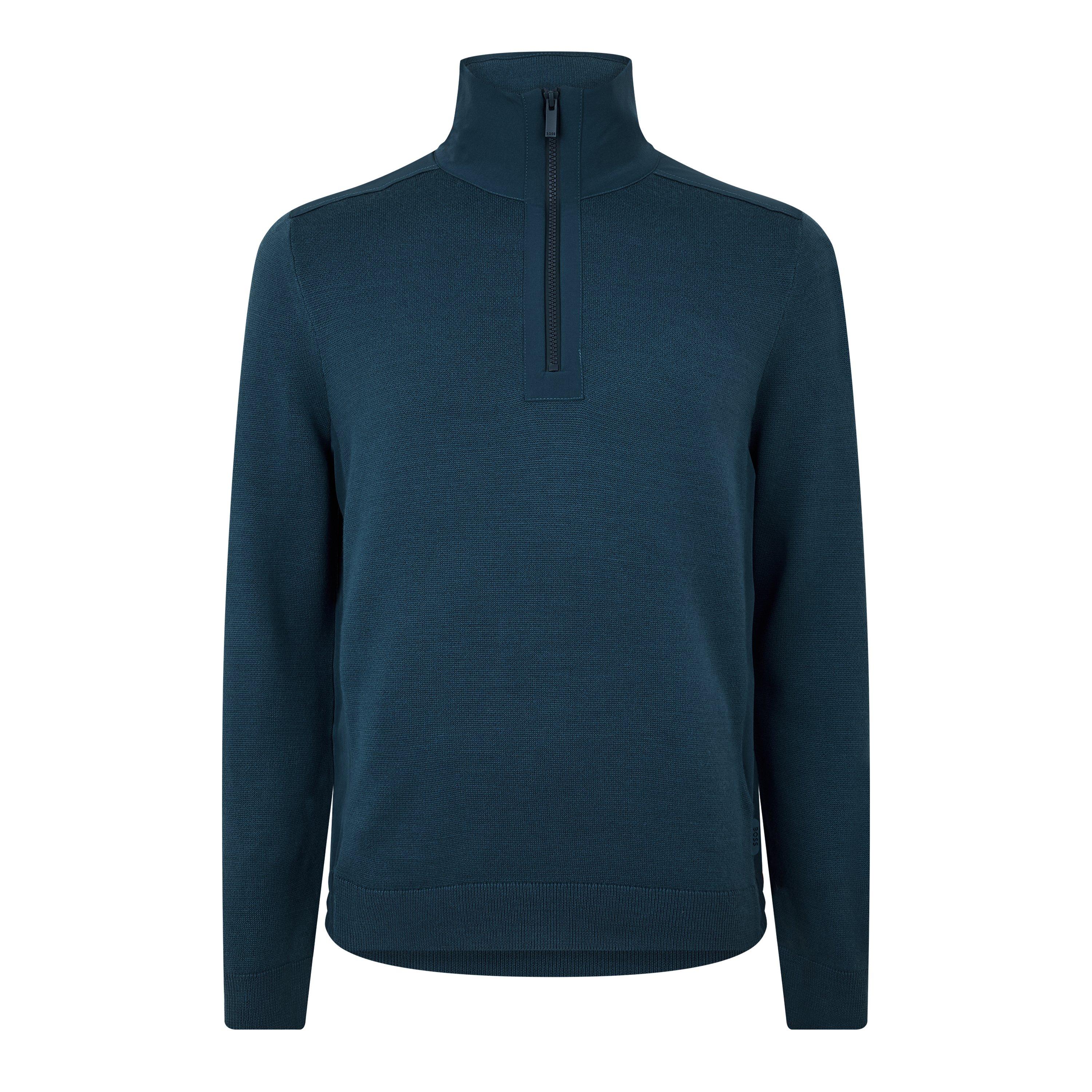 Med Blue 425 - Boss - Men's P-Bart Knitted Crew Neck Jumper - 1