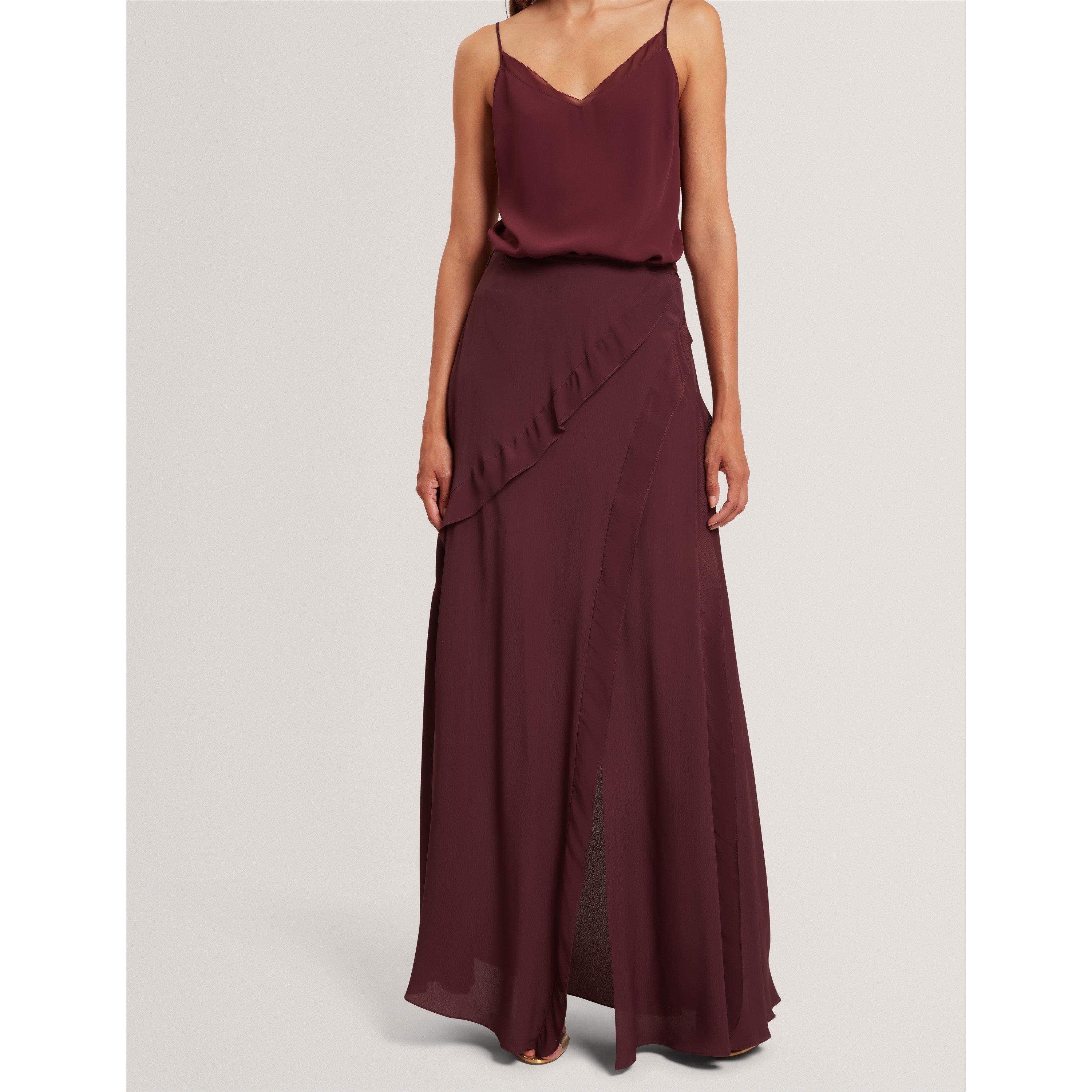 Oxblood - Ted Baker - Women's Frill Maxi Skirt - 2