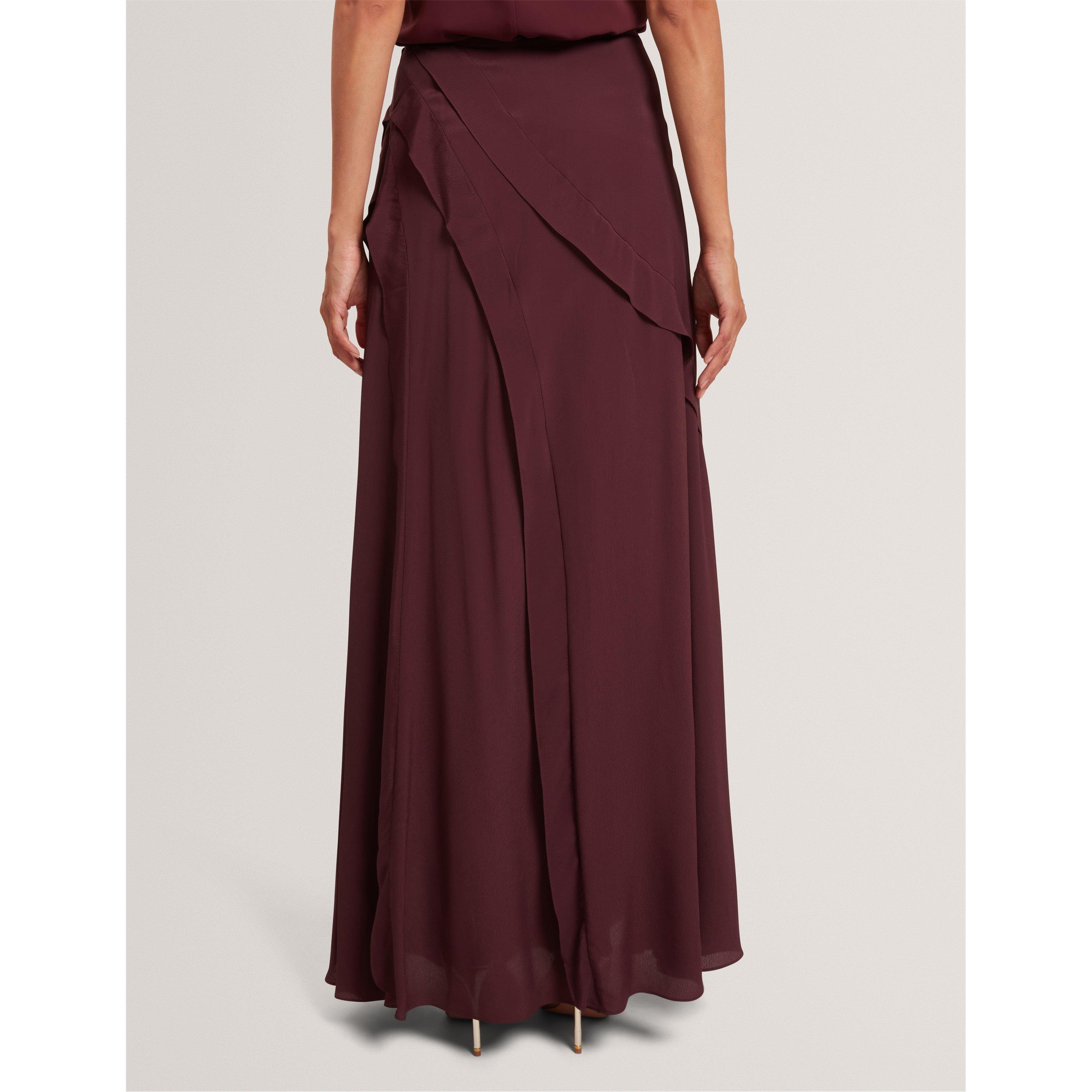 Oxblood - Ted Baker - Women's Frill Maxi Skirt - 3