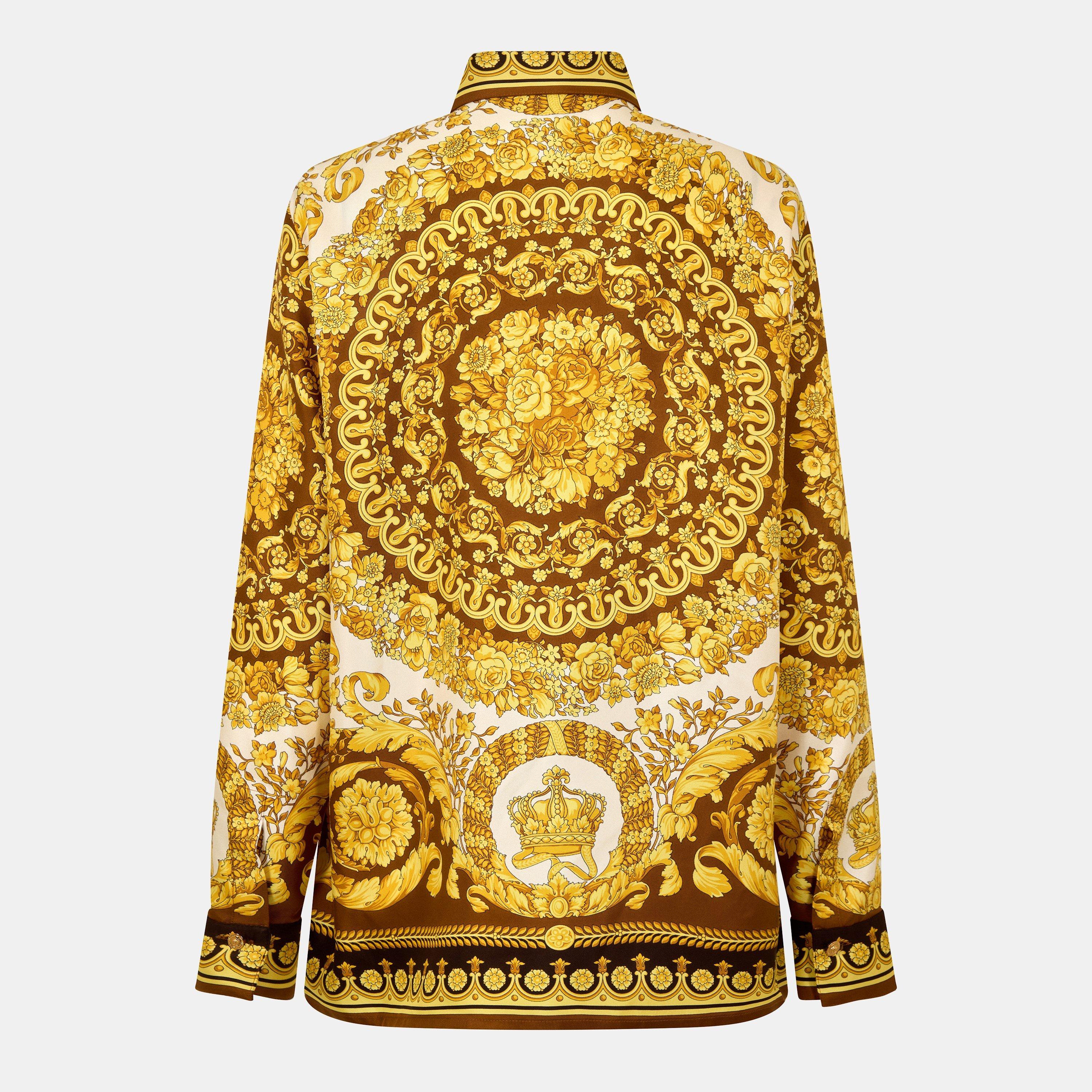 Spice Brown - Versace - Women's Patterned Long-Sleeve Shirt - 2