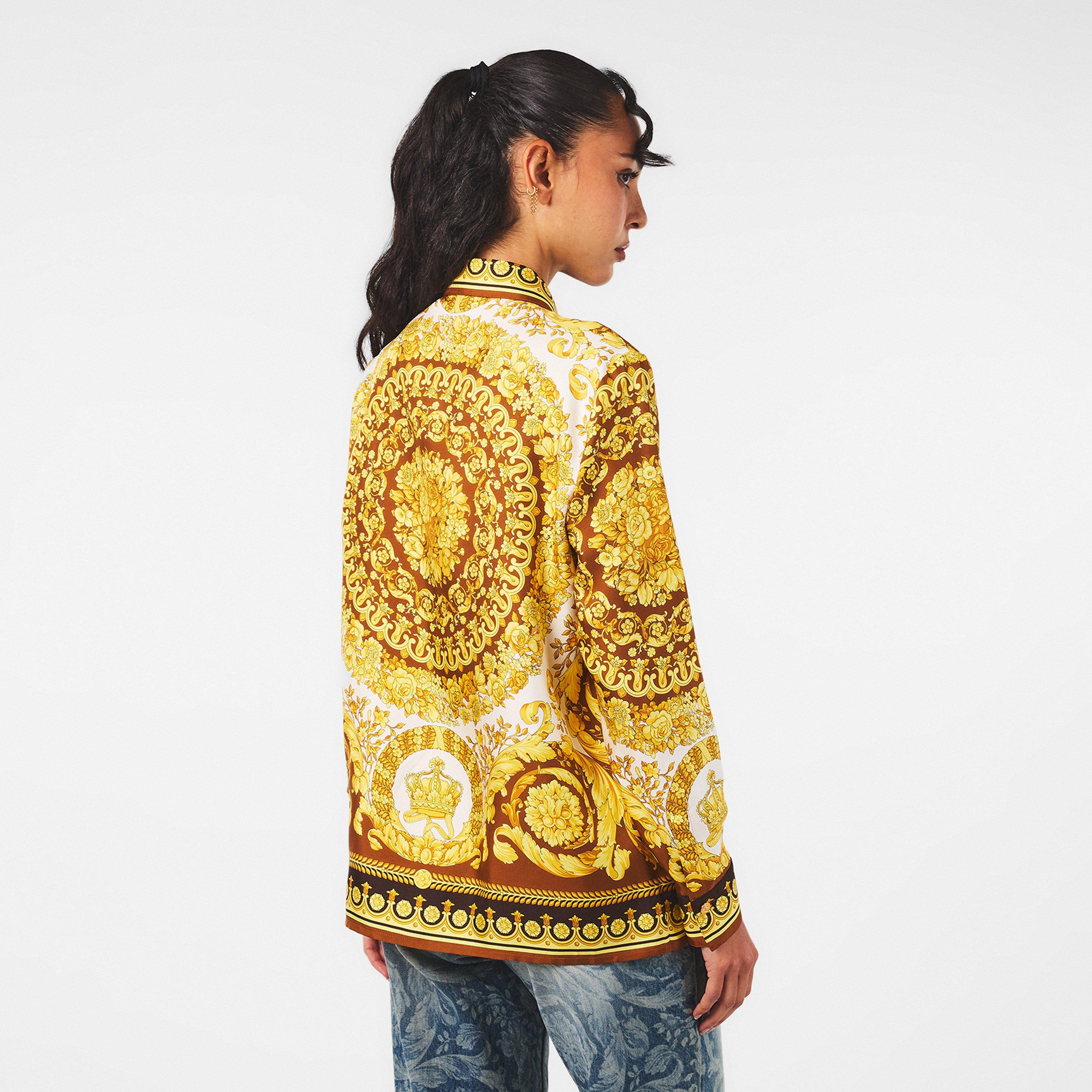 Spice Brown - Versace - Women's Patterned Long-Sleeve Shirt - 4