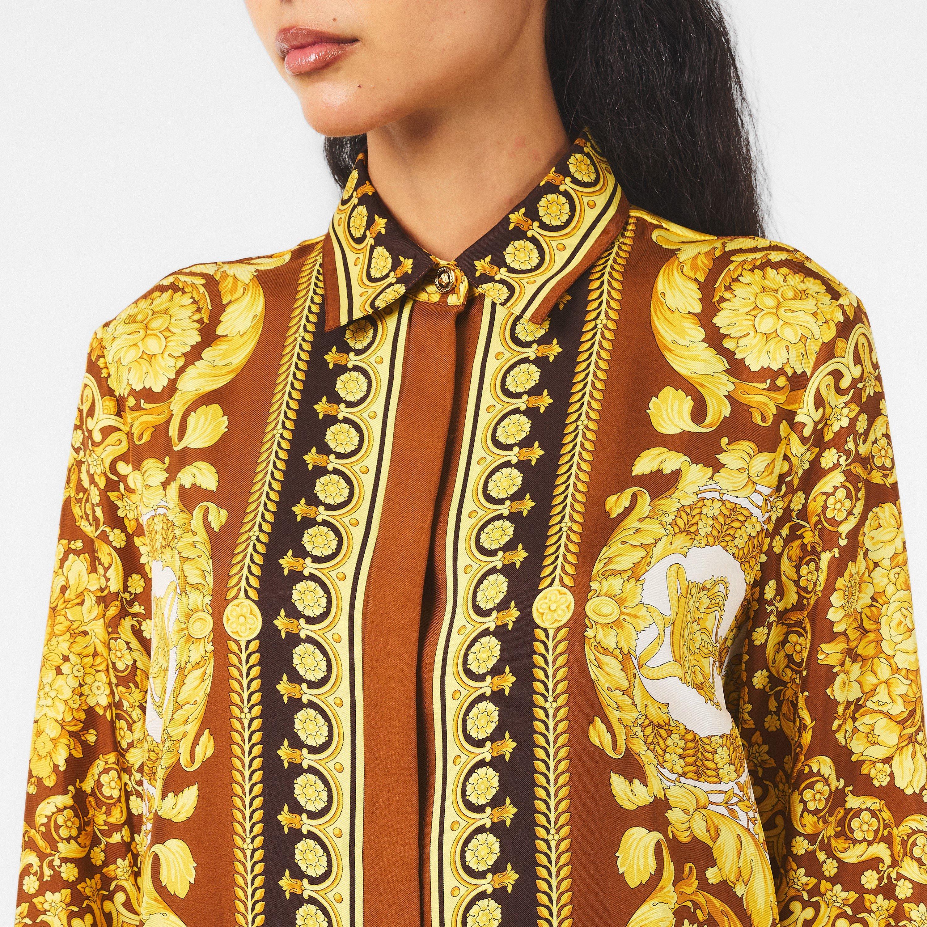 Spice Brown - Versace - Women's Patterned Long-Sleeve Shirt - 5