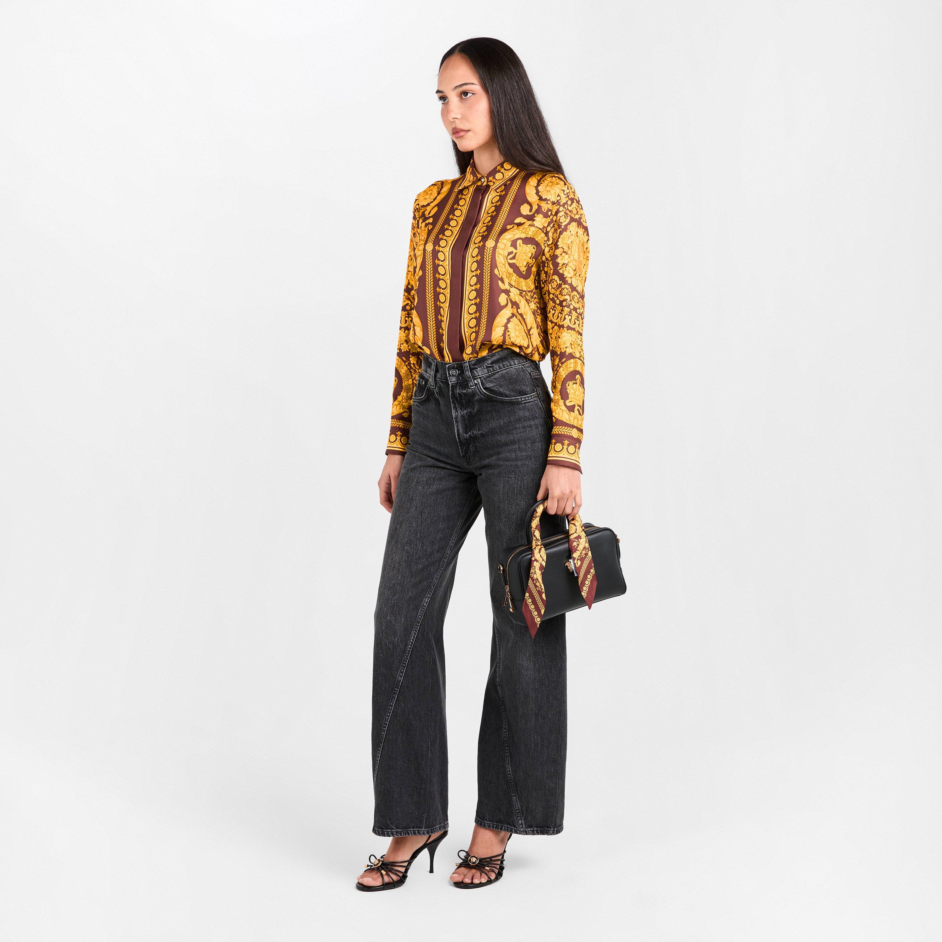 Burgundy Gold - Versace - Women's Long Sleeve Patterned Shirt - 6