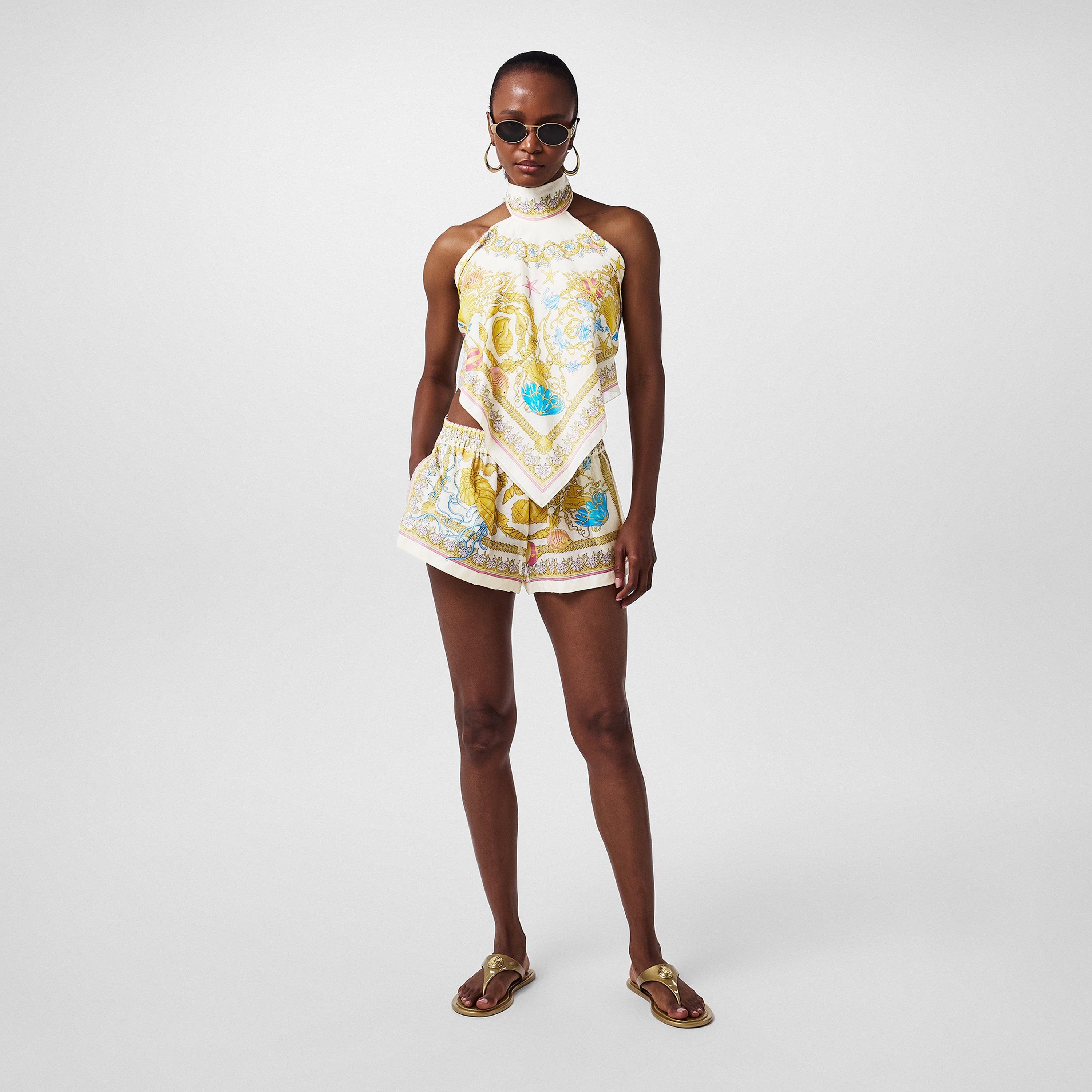 Eggshell - Versace - Women's Beach Shorts - 6