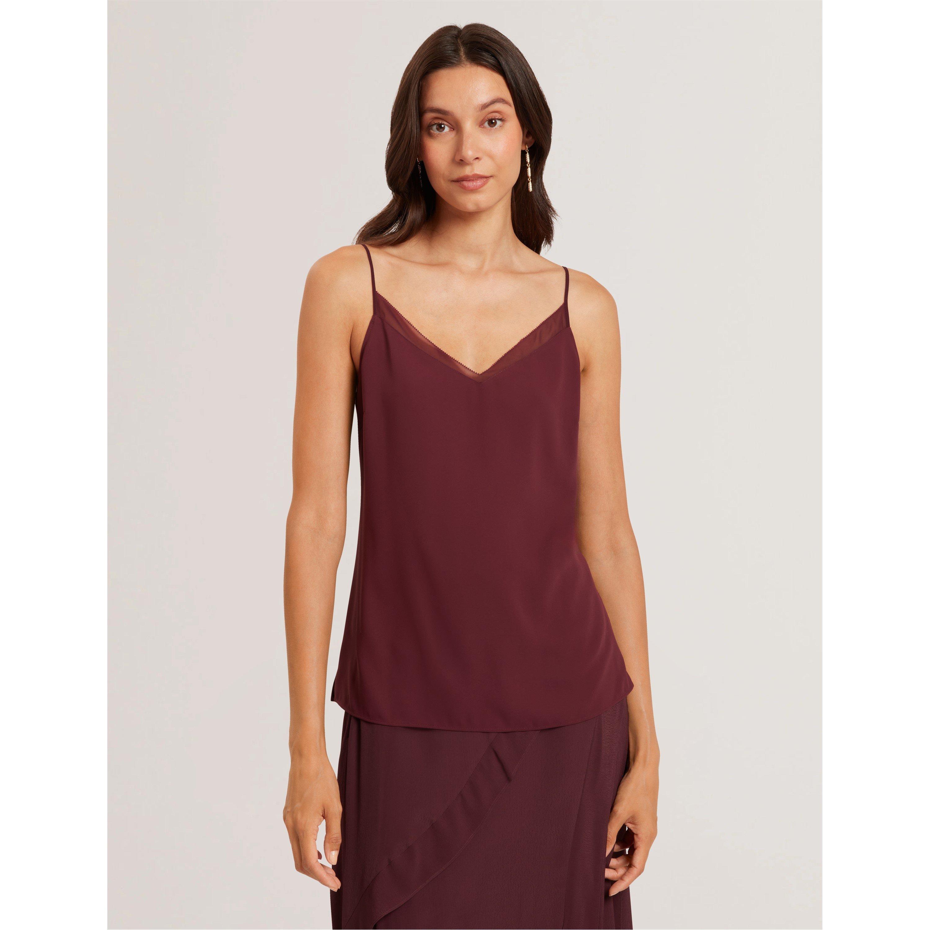 Oxblood - Ted Baker - Women's Chiffon Woven Cami Vest - 2