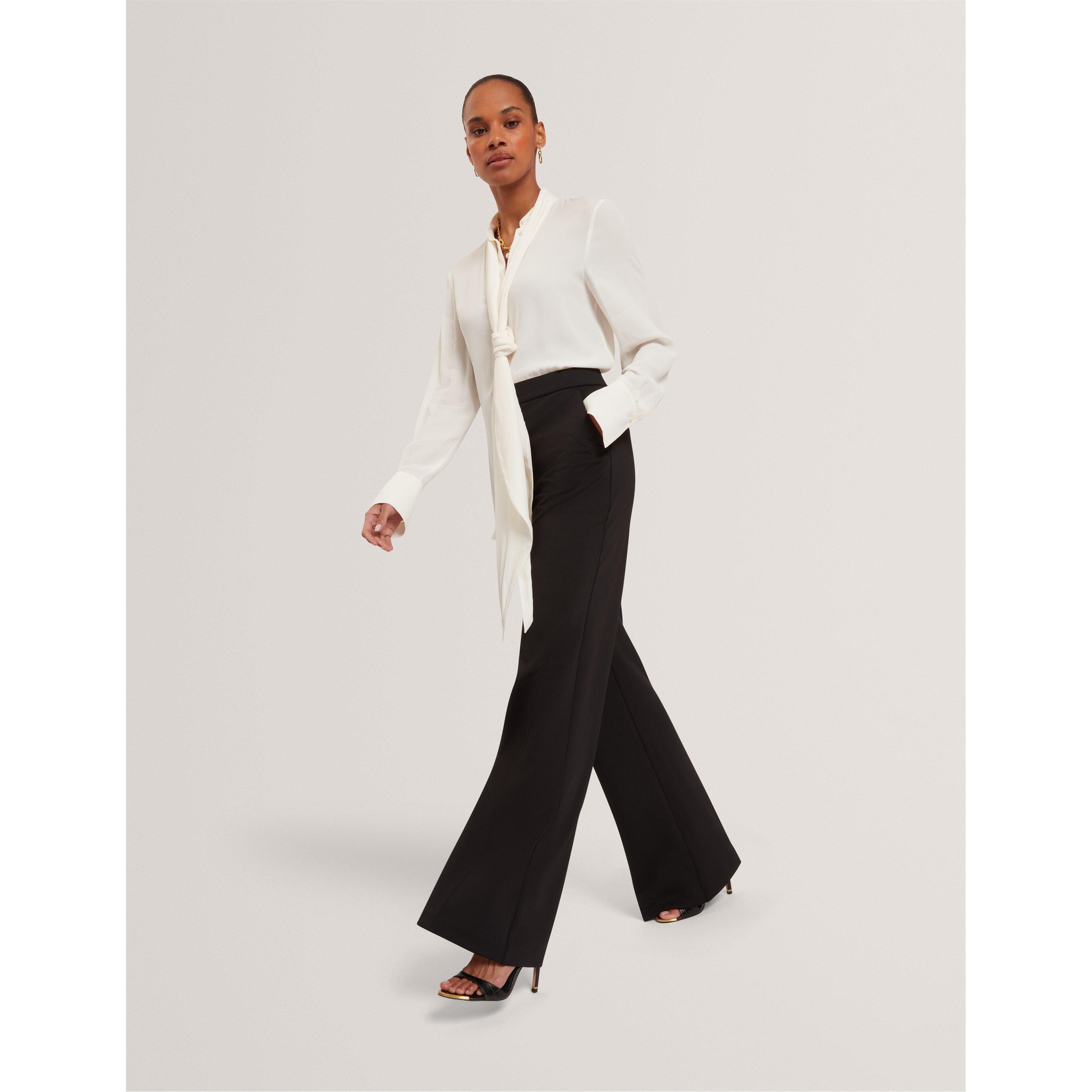 Black - Ted Baker - Women's High-Waist Flared Trousers - 5