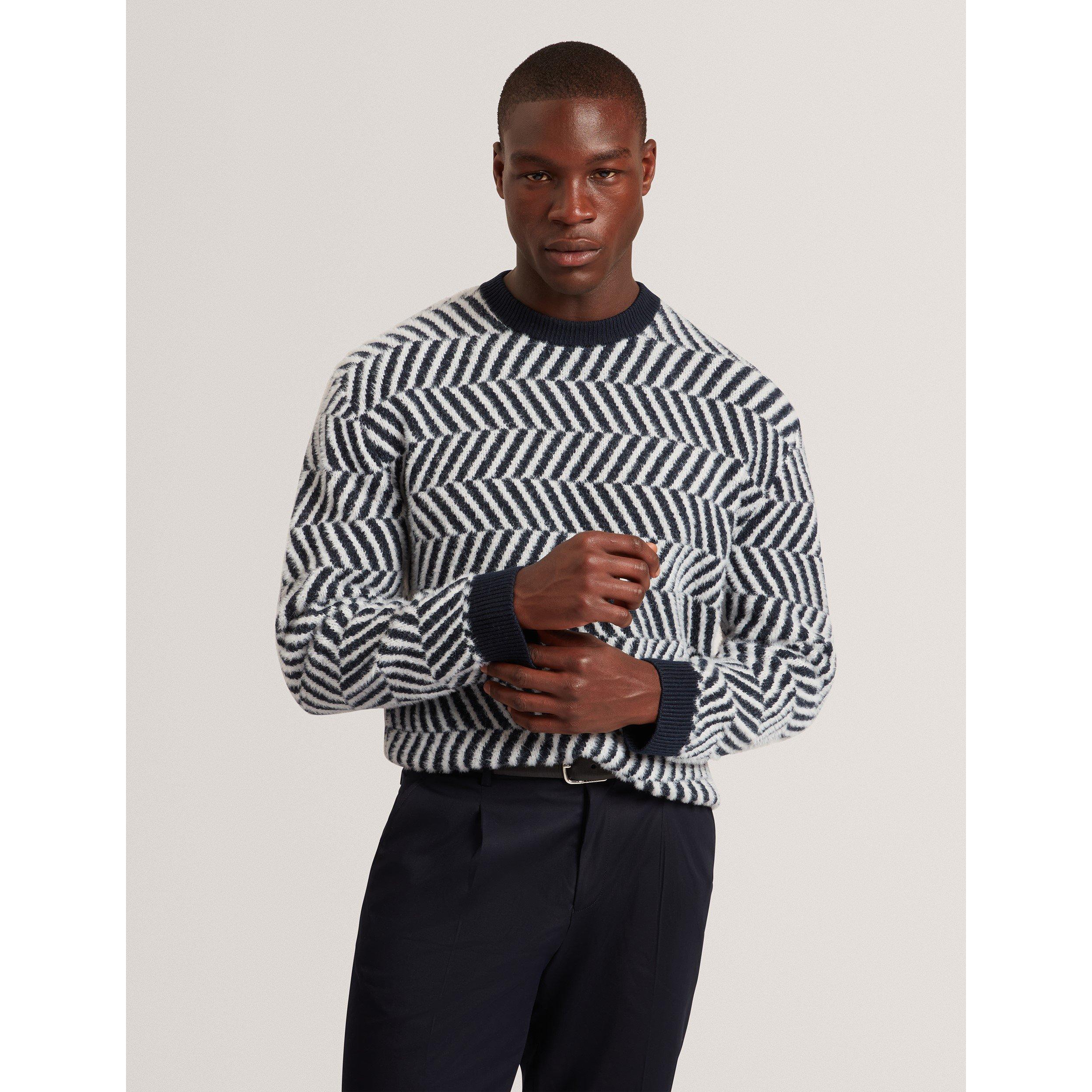 Navy - Ted Baker - Men's Graphic Knitted Top - 2